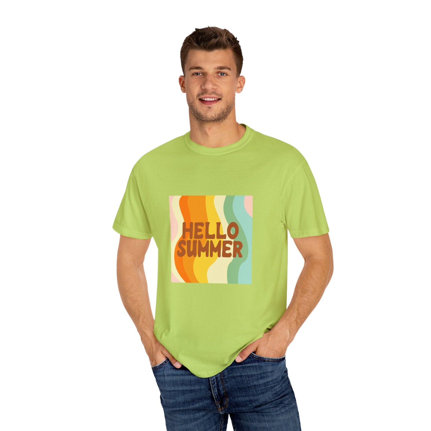 Hello Summer Unisex Garment-Dyed T-shirt