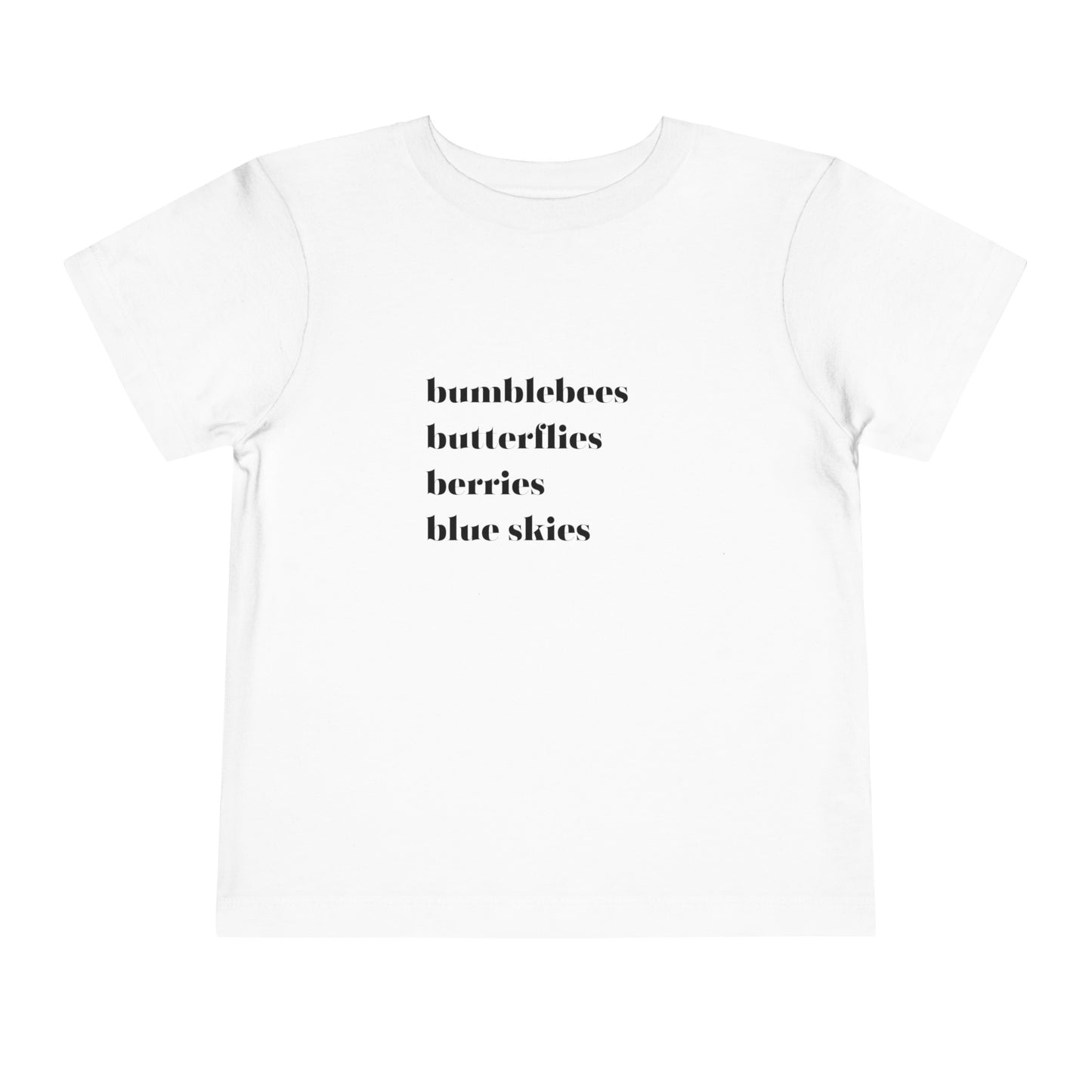 Bumblebees Butterflies Berries Blue Skies Toddler Short Sleeve Tee