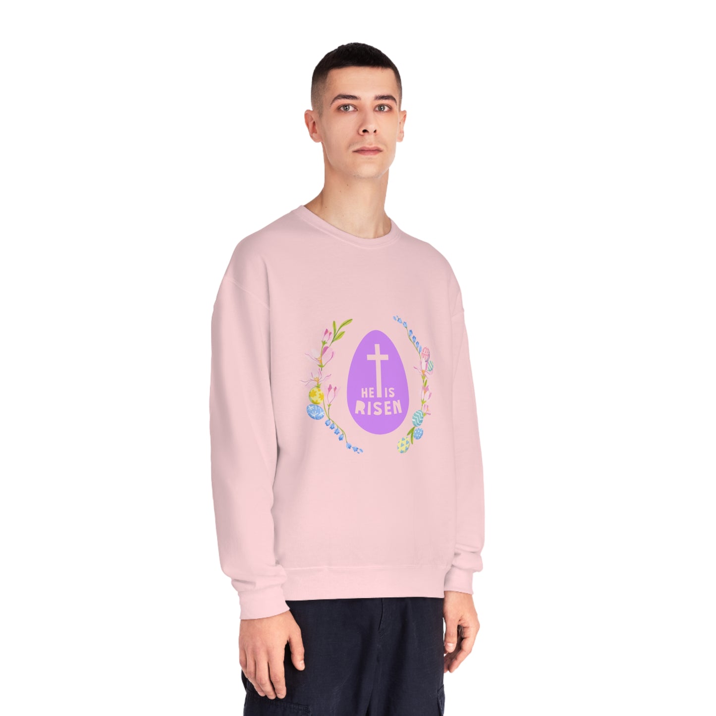 He Is Risen Easter Egg Unisex NuBlend® Crewneck Sweatshirt