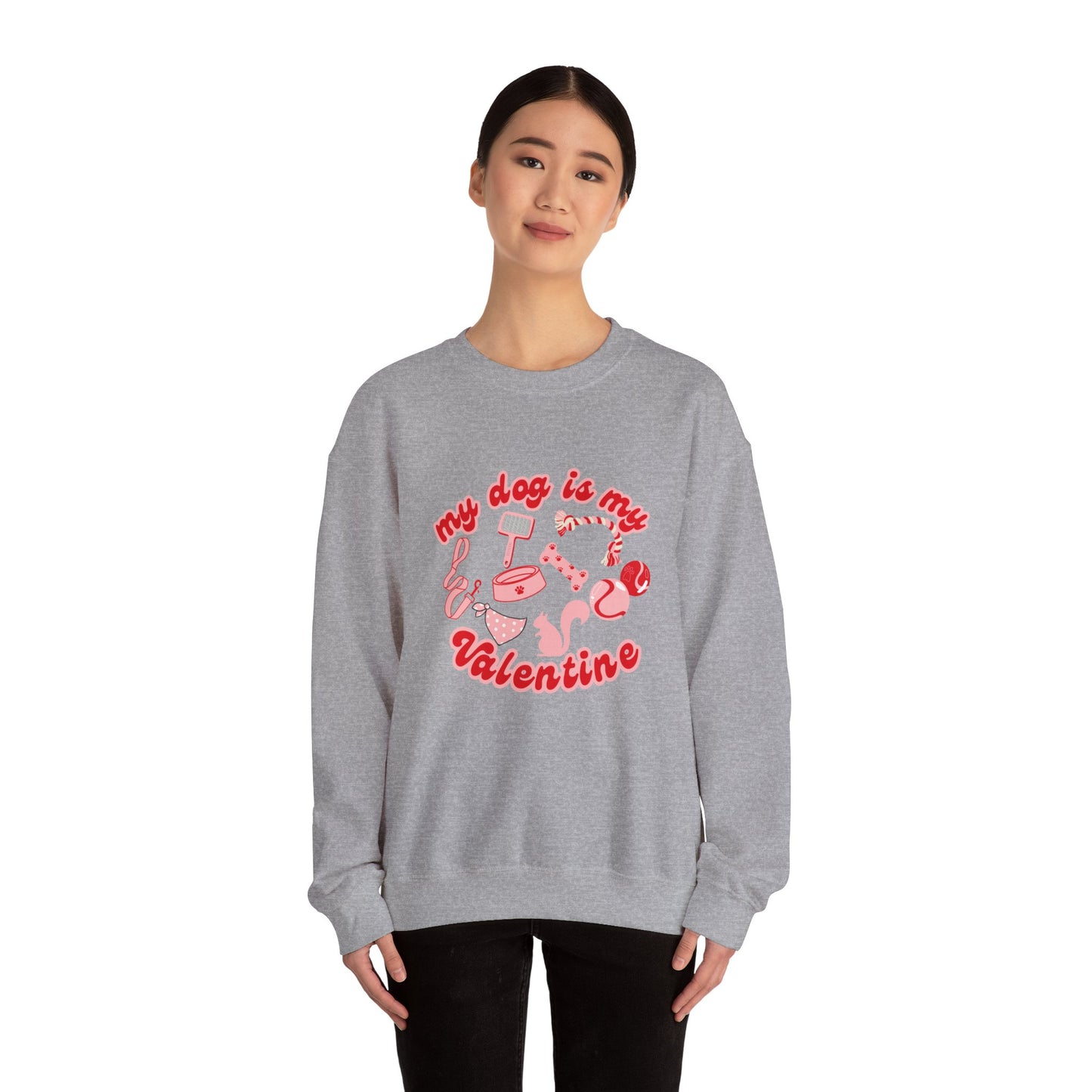 My Dog Is My Valentine Unisex Heavy Blend™ Crewneck Sweatshirt