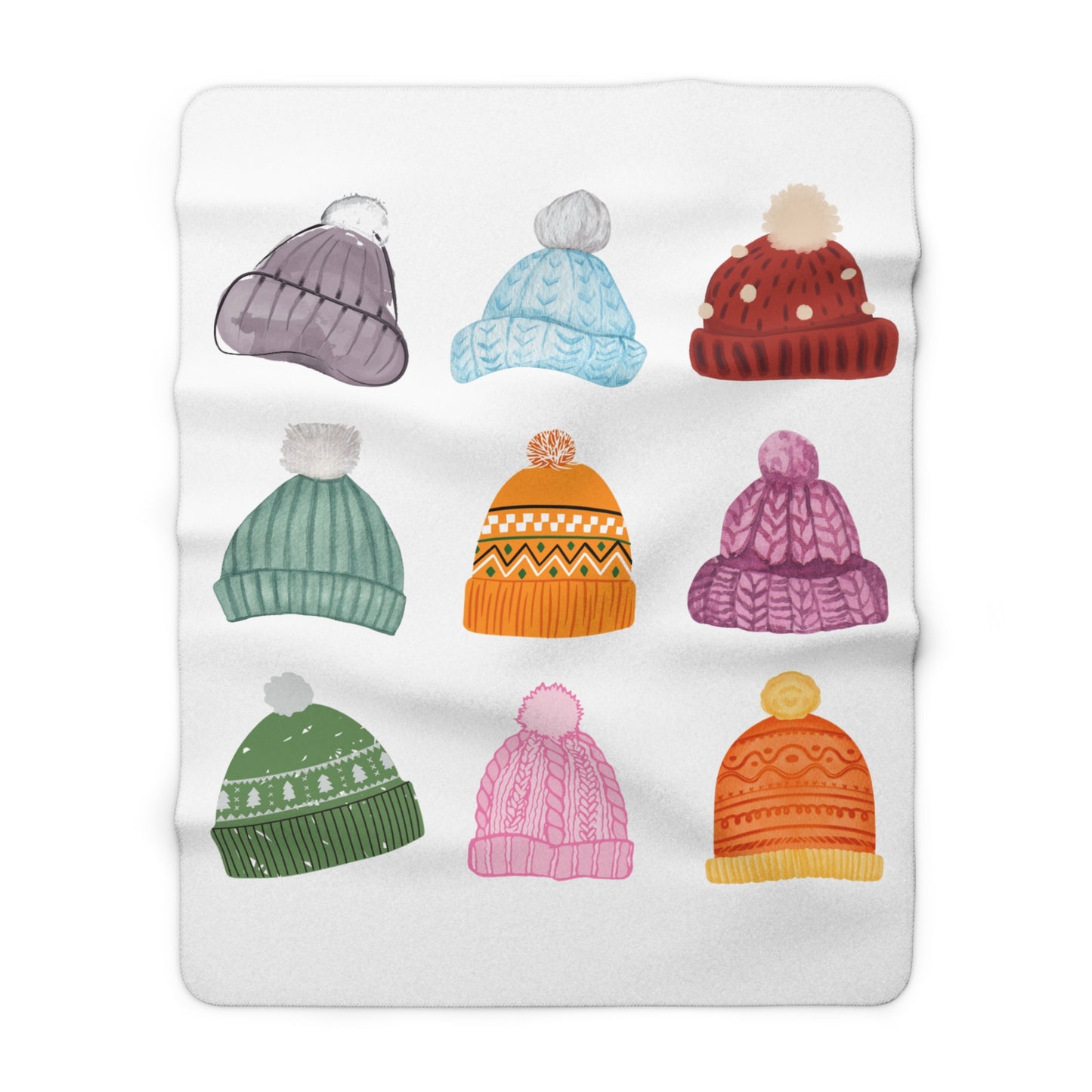 Warm Hats Sherpa Fleece Blanket