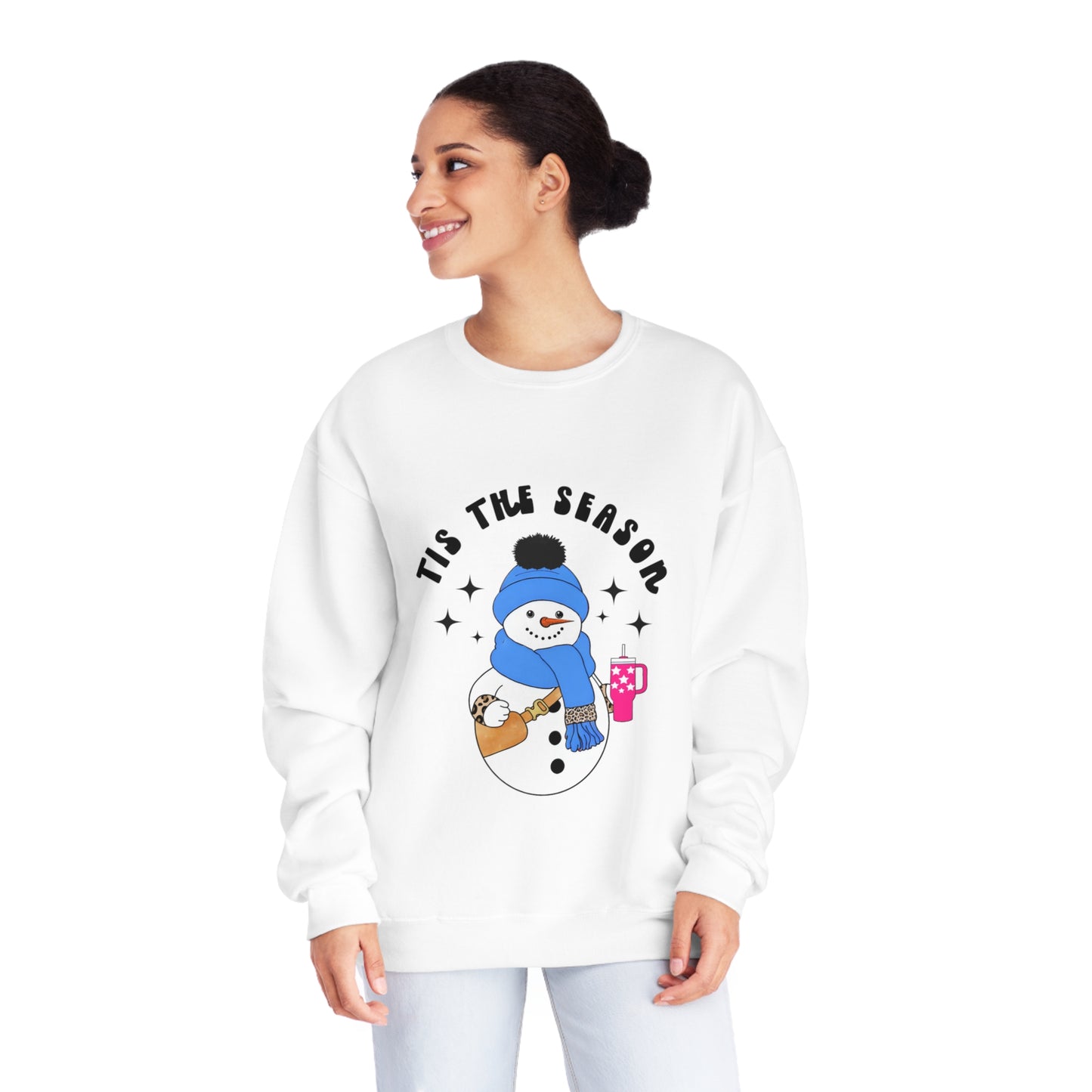 Trendy Snowman Blue Unisex NuBlend® Crewneck Sweatshirt