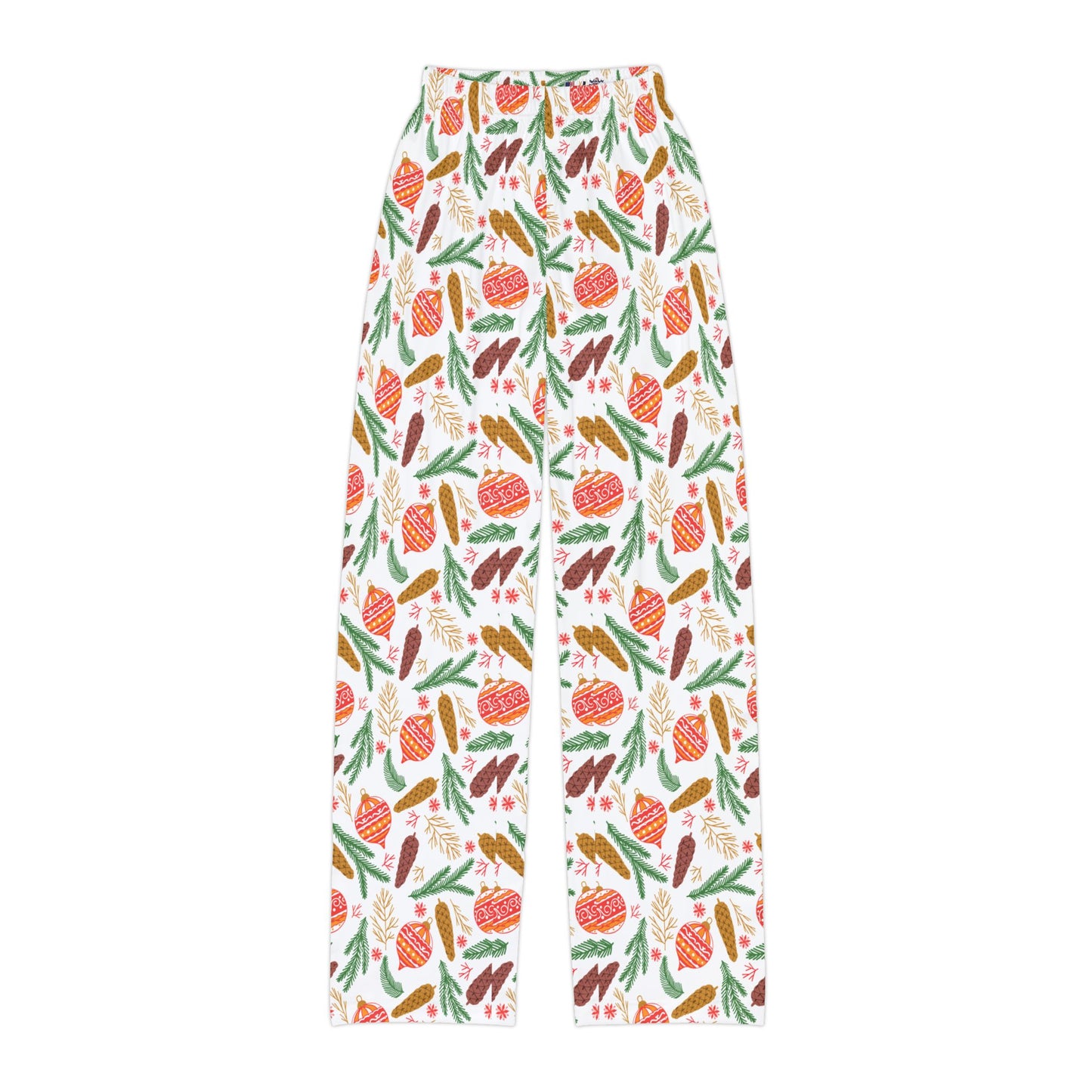 Festive Ornaments and Pinecones Kids Pajama Pants (AOP)