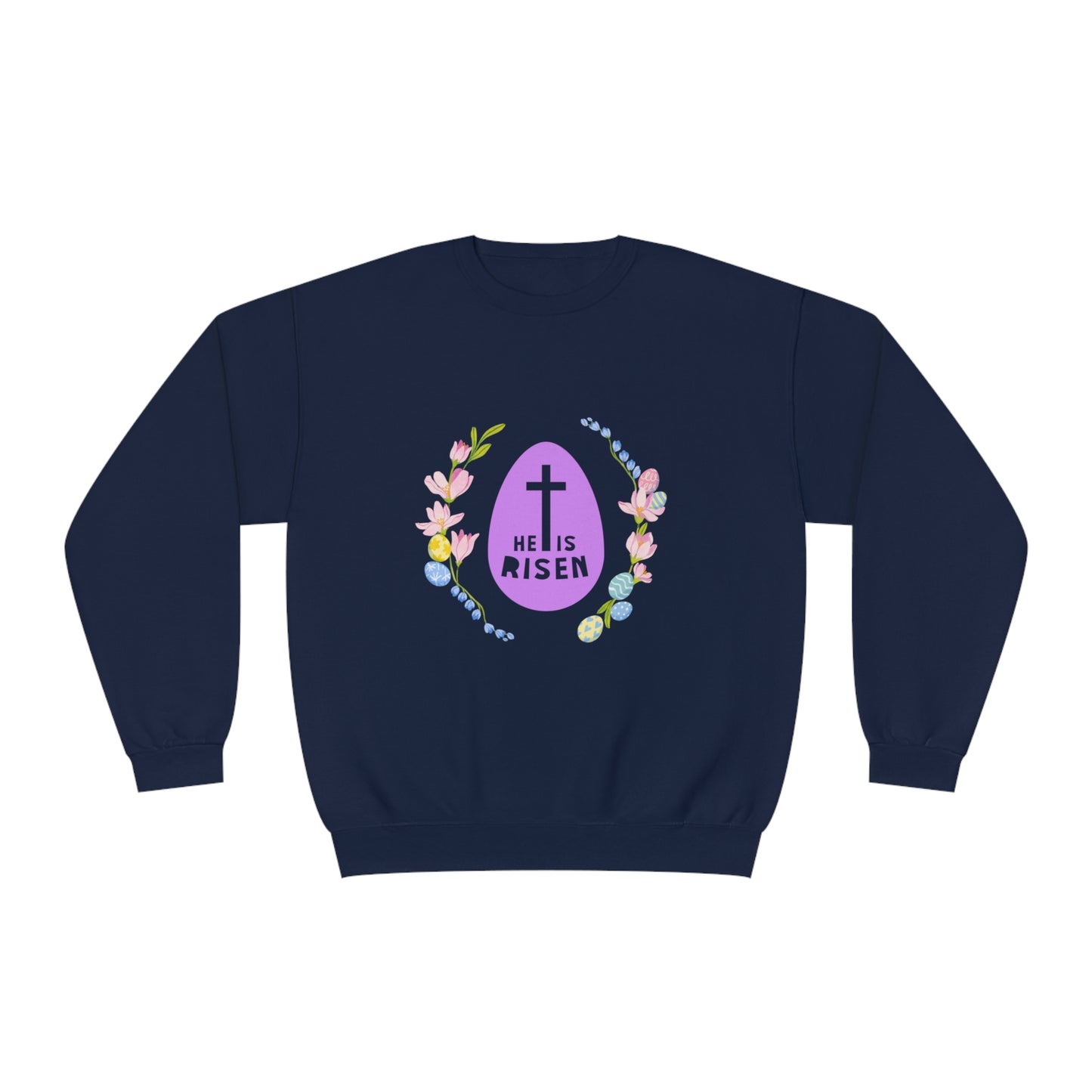 He Is Risen Easter Egg Unisex NuBlend® Crewneck Sweatshirt