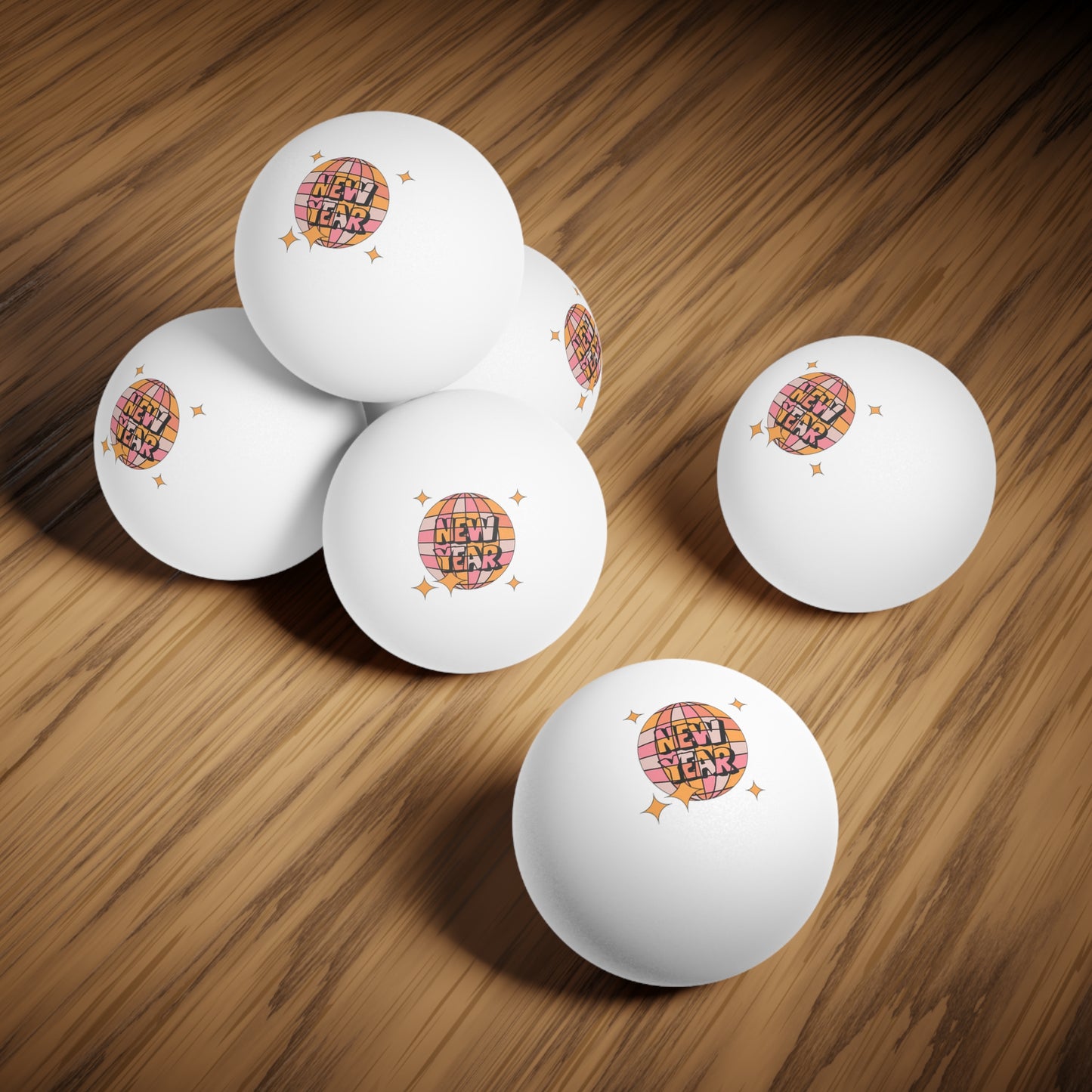 New Year Disco Ball Beer Pong Balls, 6 pcs