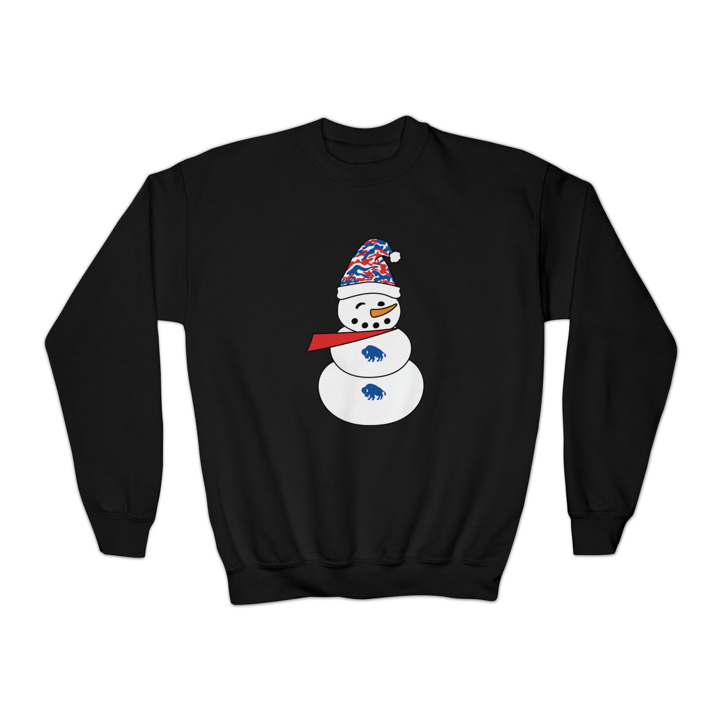 Buffalo Snowman Youth Crewneck Sweatshirt