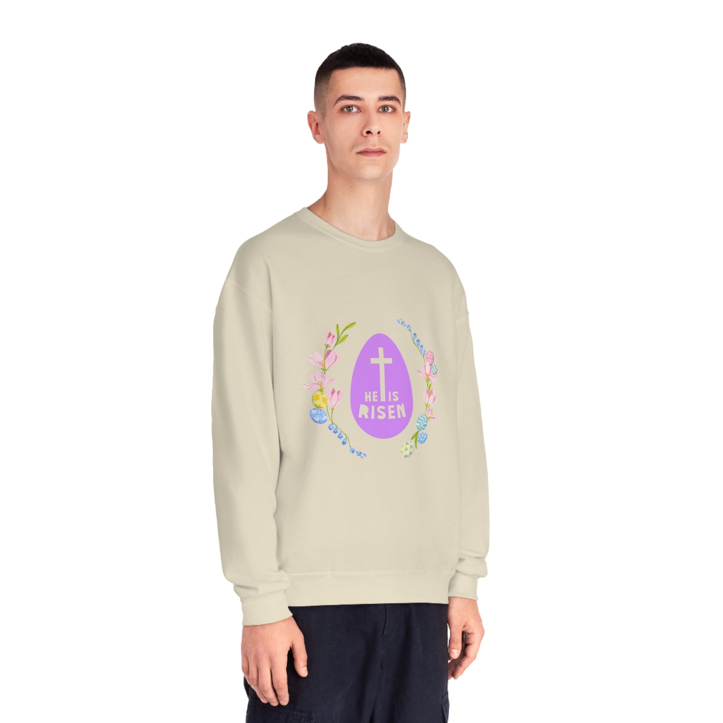 He Is Risen Easter Egg Unisex NuBlend® Crewneck Sweatshirt