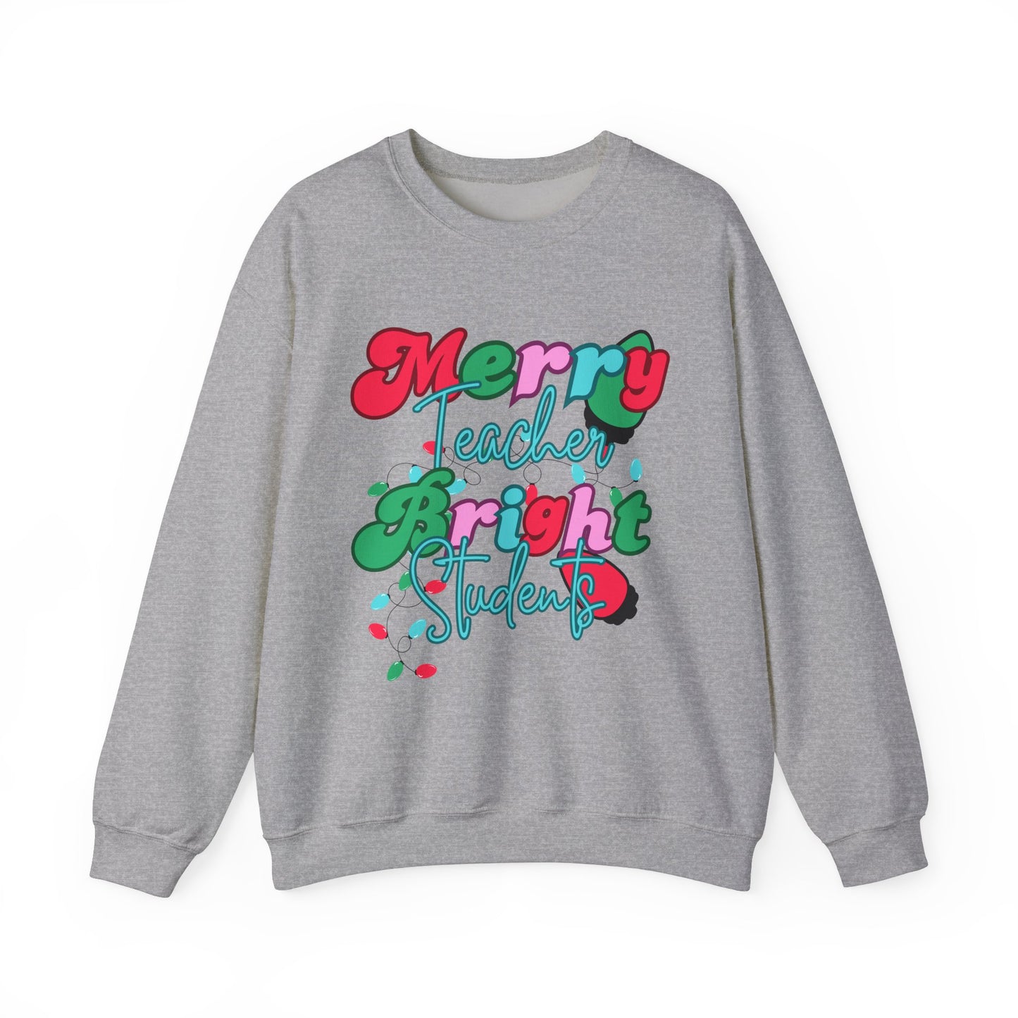 Merry Teacher Bright Students Unisex Heavy Blend™ Crewneck Sweatshirt