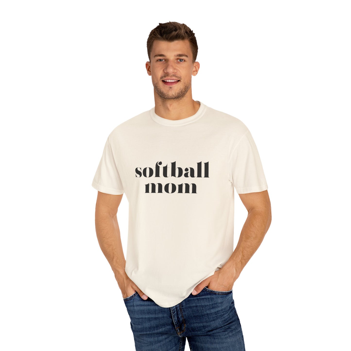 Softball Mom Unisex Garment-Dyed T-shirt