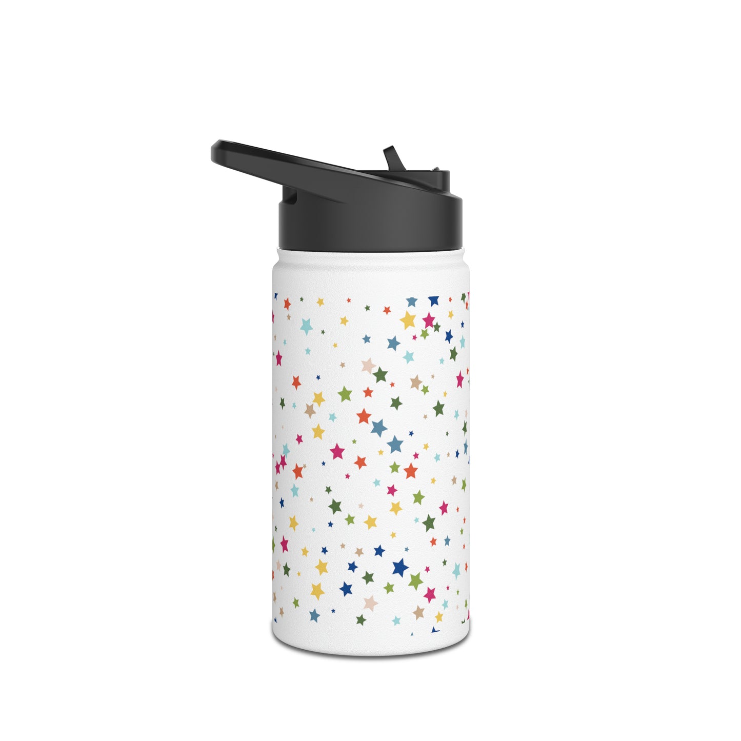 Rainbow Stars Stainless Steel Water Bottle, Standard Lid