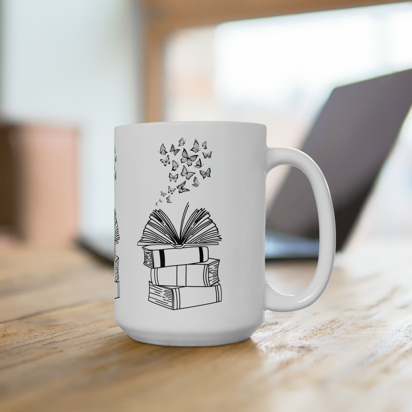 Book Butterflies Ceramic Mug 15oz