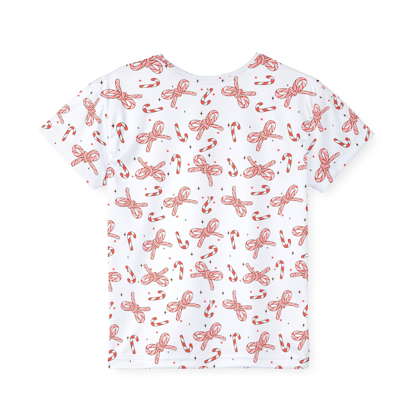 Candy Cane Ribbons Kids Jersey Knit Pajama Top