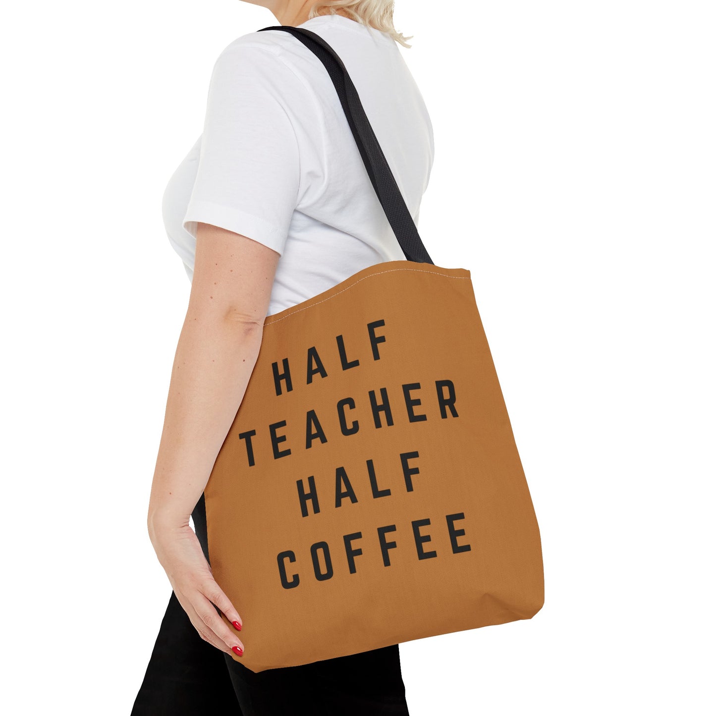 Half Teacher Half Coffee Tote Bag (AOP)