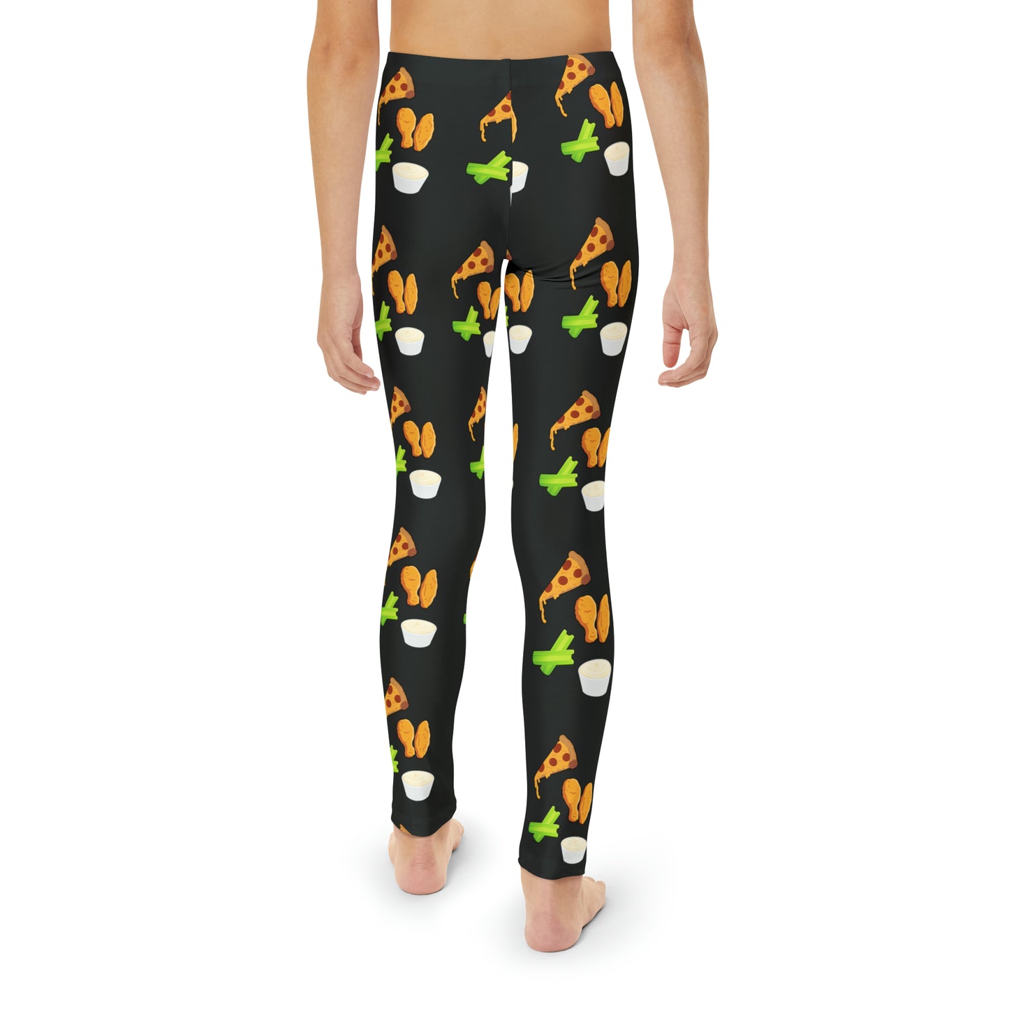 Pizza Wing Celery Bleu Cheese Youth Full-Length Leggings (AOP)