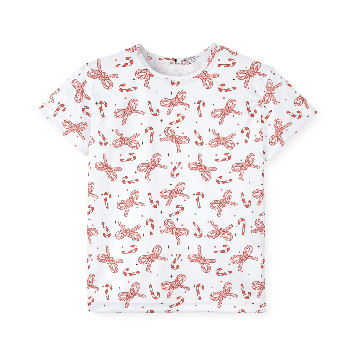 Candy Cane Ribbons Kids Jersey Knit Pajama Top