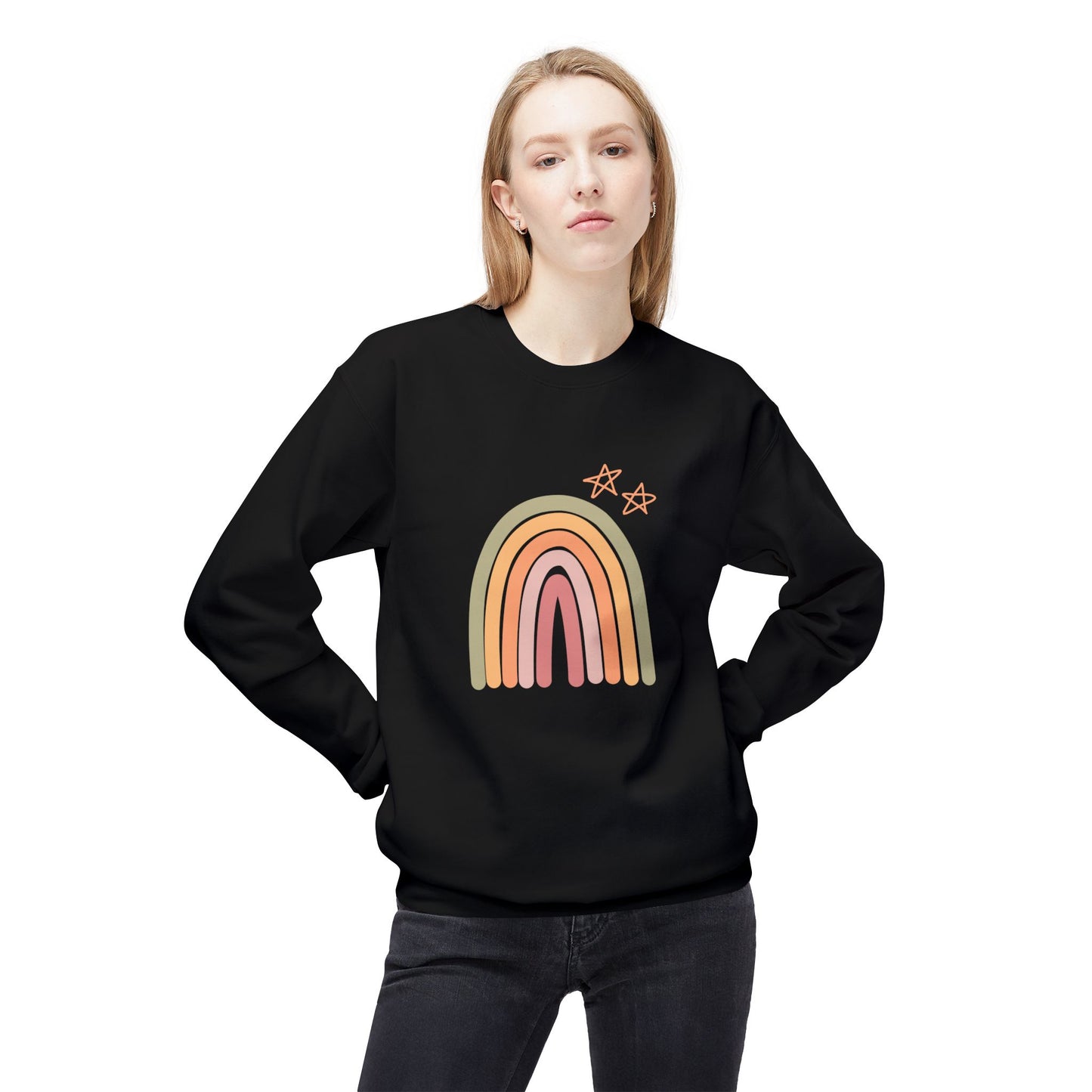Rainbow Unisex Midweight Softstyle Fleece Crewneck Sweatshirt