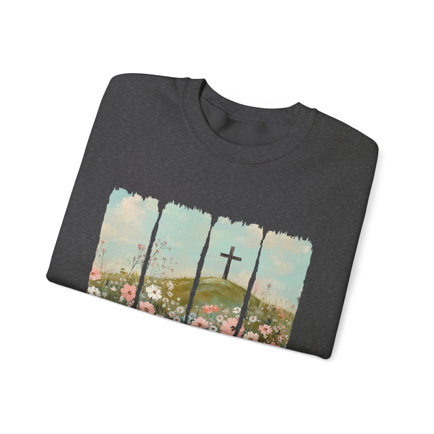 He Is Risen Crewneck Sweatshirt – Christian Inspirational Sweatshirt for Easter and Everyday Wear