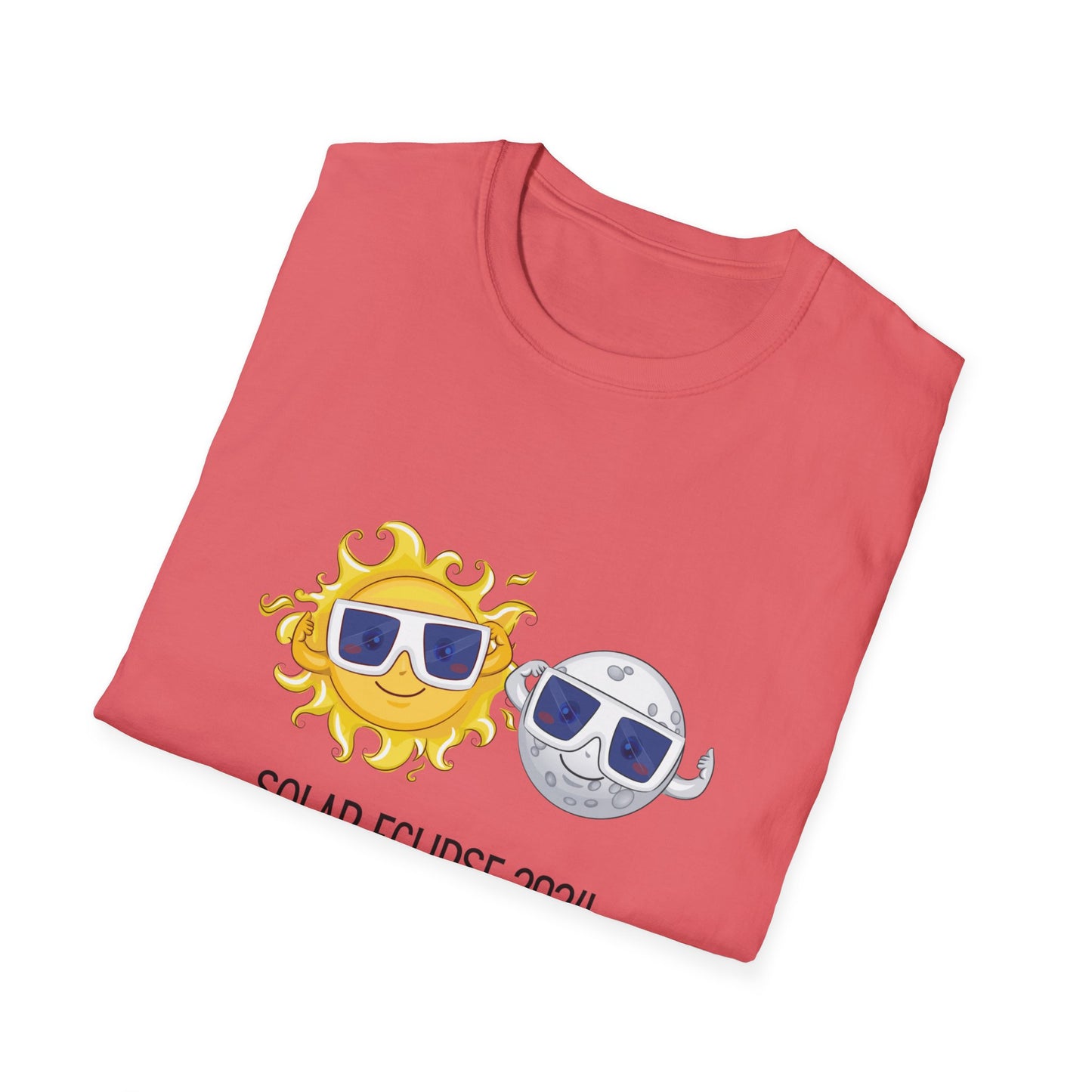 Sun and Moon with Glasses Black Font Unisex Softstyle T-Shirt