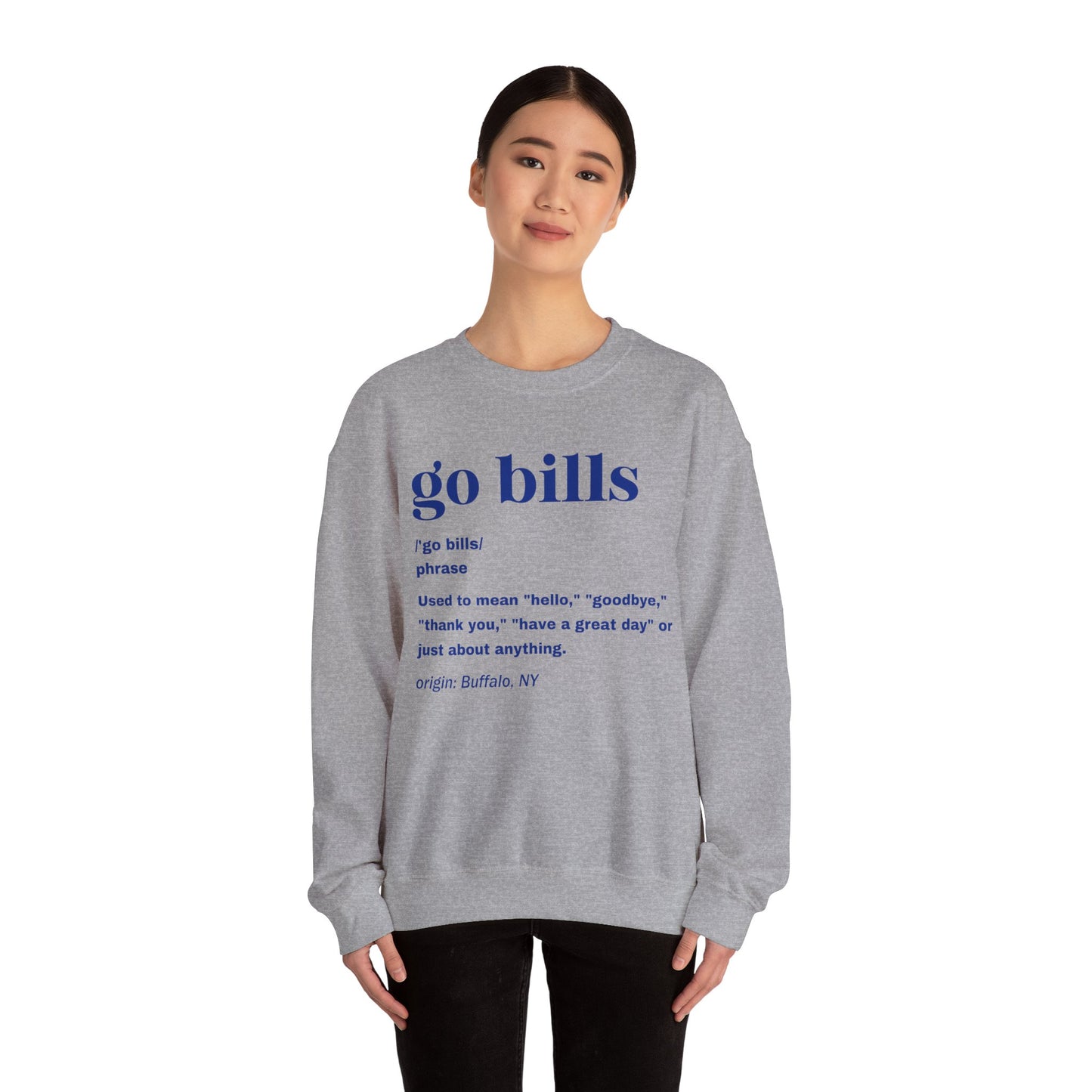 Go Bills Blue Unisex Heavy Blend™ Crewneck Sweatshirt