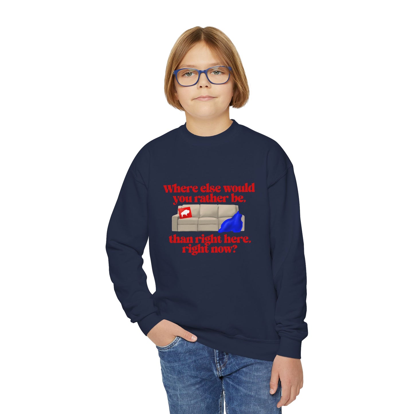 Where else would you rather be? Youth Crewneck Sweatshirt