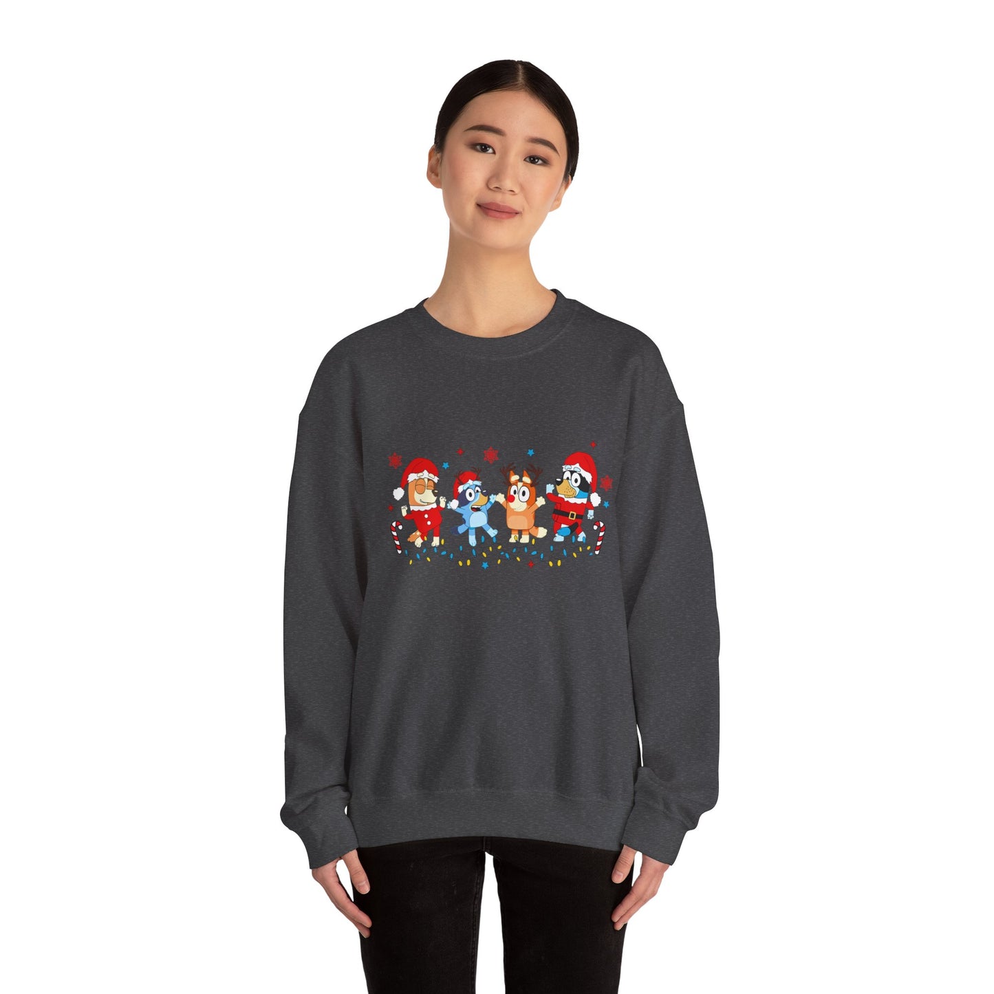 Heeler Family Dancing Christmas Unisex Heavy Blend™ Crewneck Sweatshirt