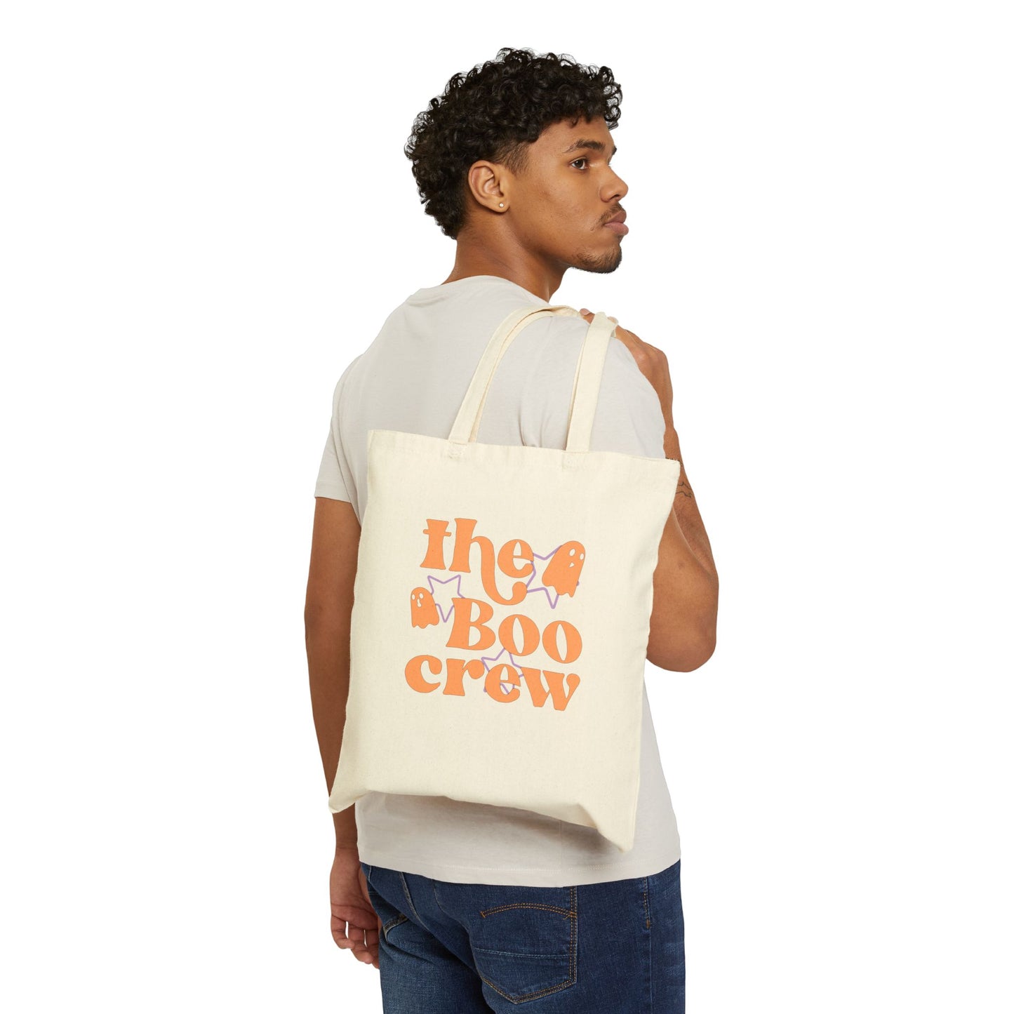 Trick or Treat Bag Boo Crew Cotton Canvas Tote Bag