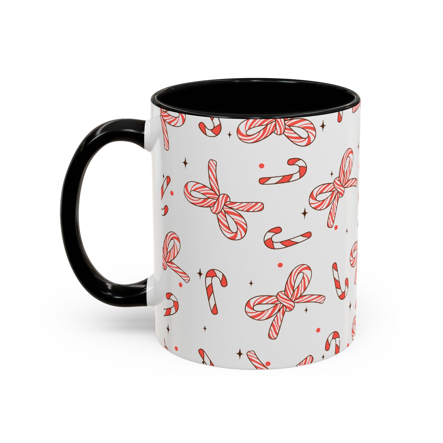 Candy Cane Ribbons Accent Coffee Mug (11, 15oz)