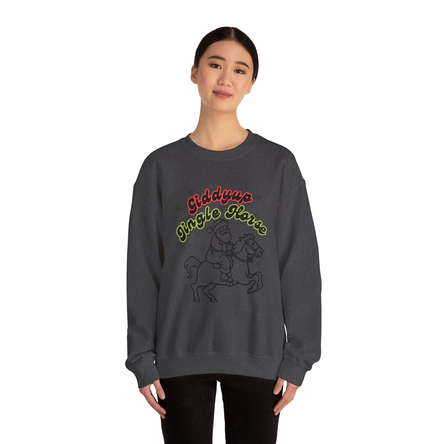 Giddyup Jingle Horse Unisex Heavy Blend™ Crewneck Sweatshirt
