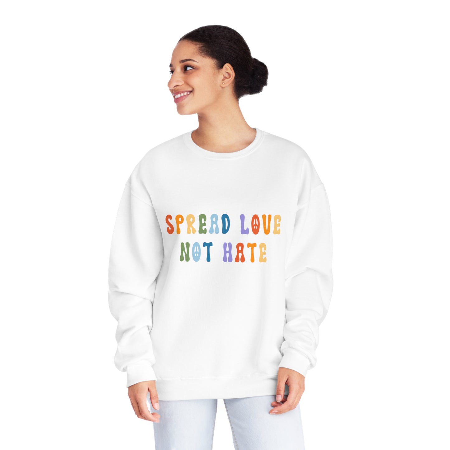 Spread Love Not Hate Unisex NuBlend® Crewneck Sweatshirt