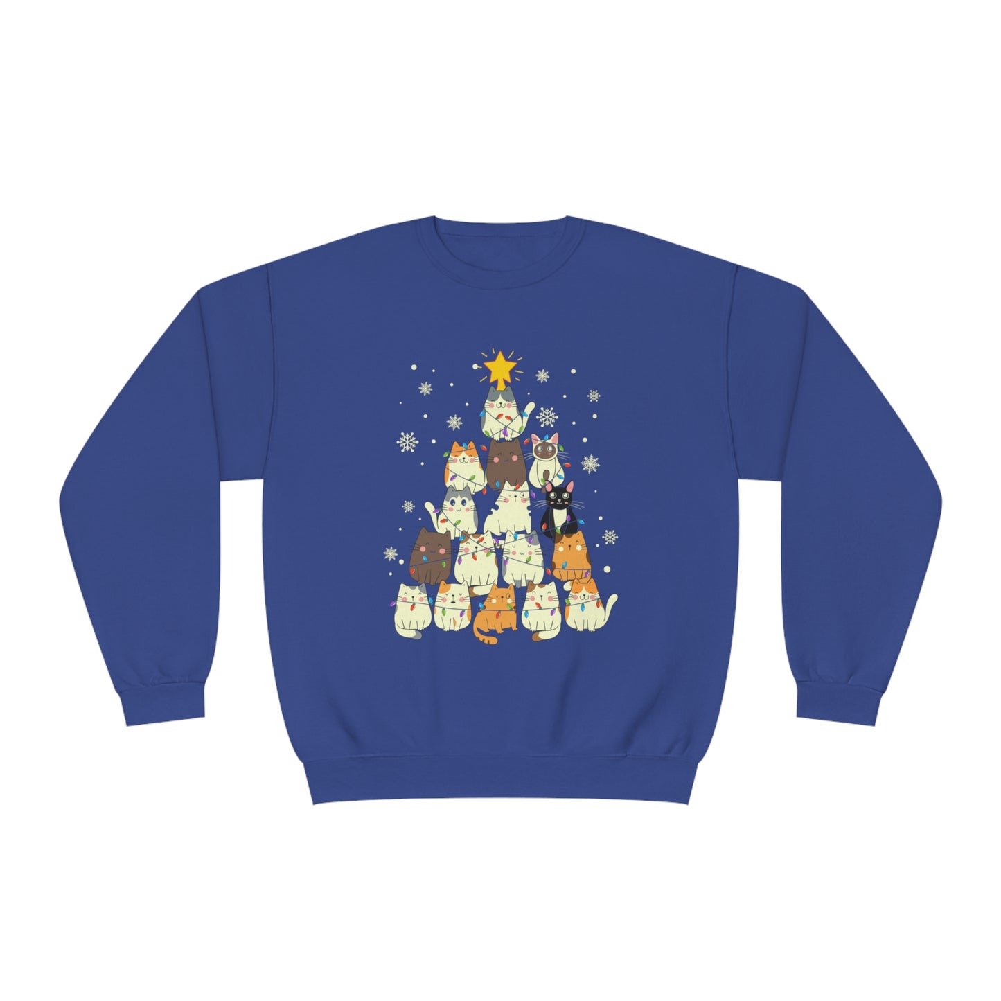 Cat Christmas Tree Unisex NuBlend® Crewneck Sweatshirt