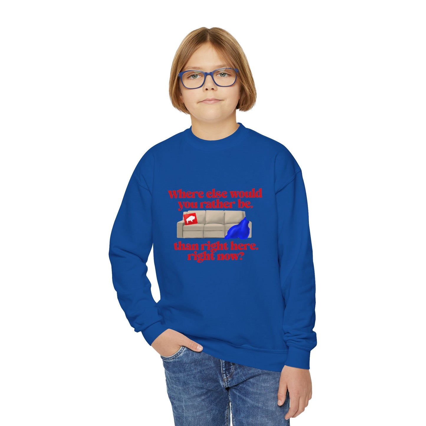 Where else would you rather be? Youth Crewneck Sweatshirt