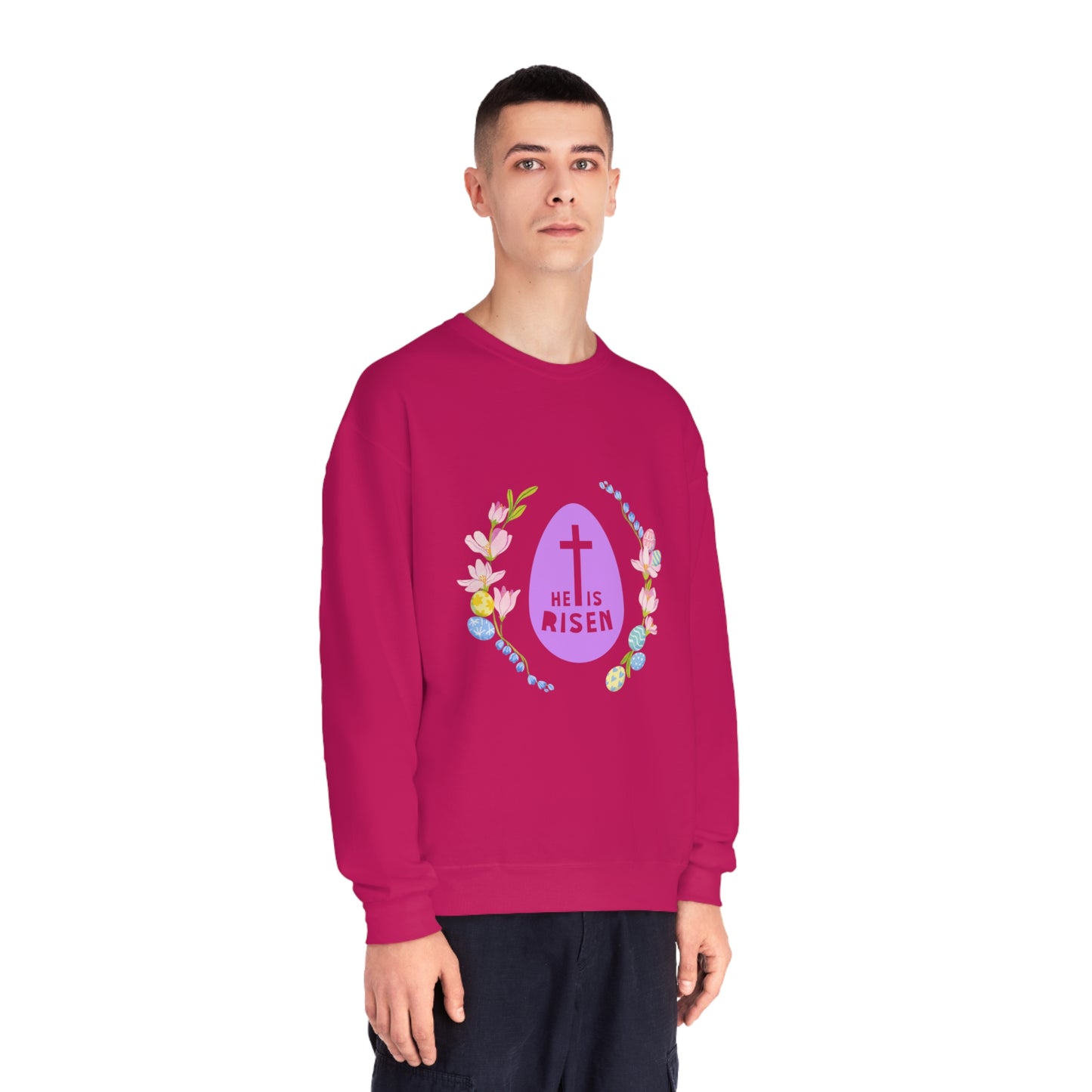 He Is Risen Easter Egg Unisex NuBlend® Crewneck Sweatshirt