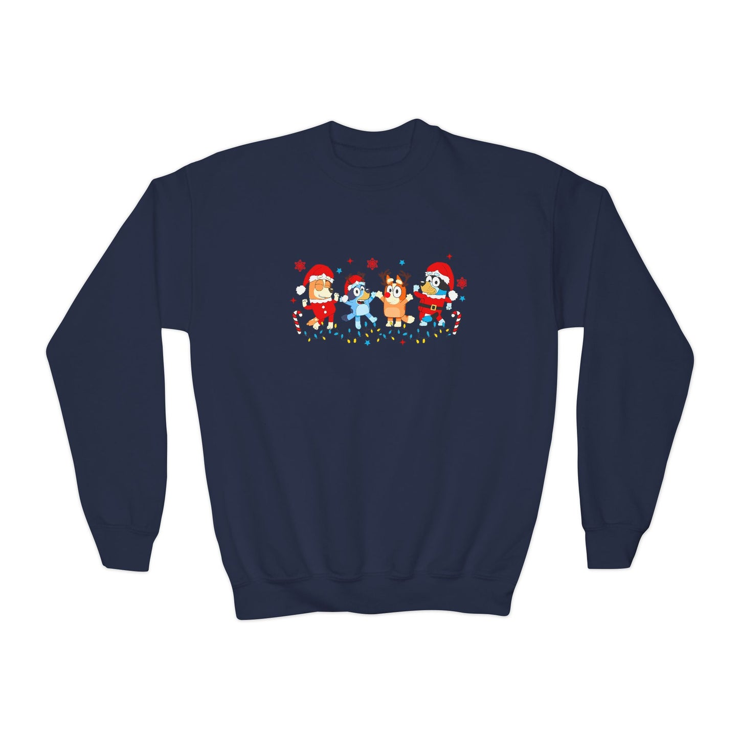 Heeler Family Dancing Christmas Youth Crewneck Sweatshirt