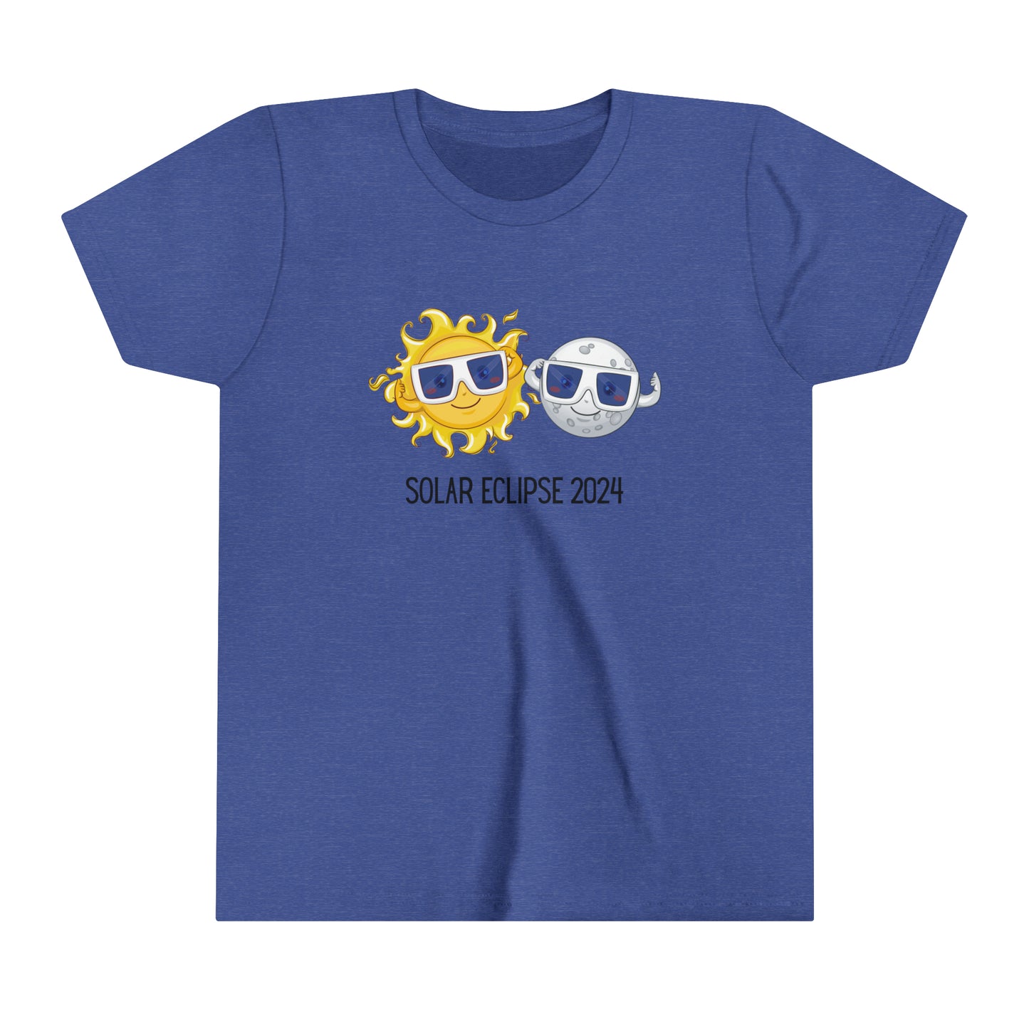 Solar Eclipse 2024 Black Font Youth Short Sleeve Tee