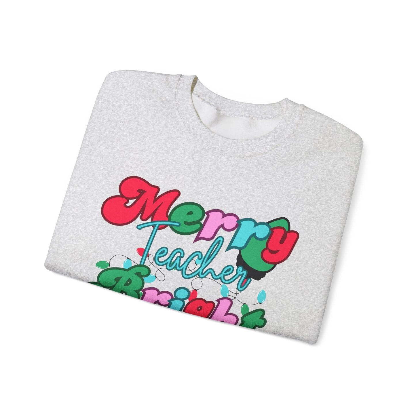 Merry Teacher Bright Students Unisex Heavy Blend™ Crewneck Sweatshirt