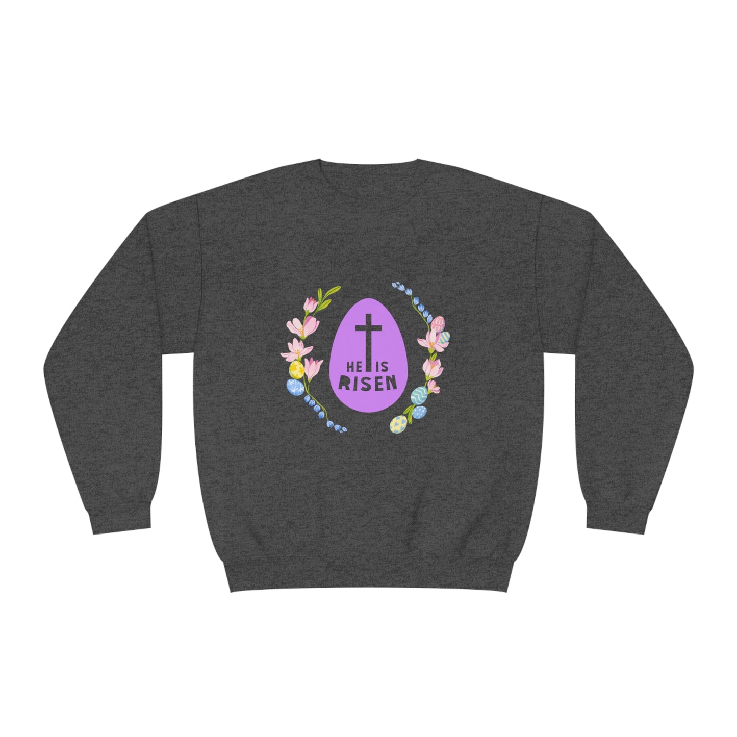 He Is Risen Easter Egg Unisex NuBlend® Crewneck Sweatshirt