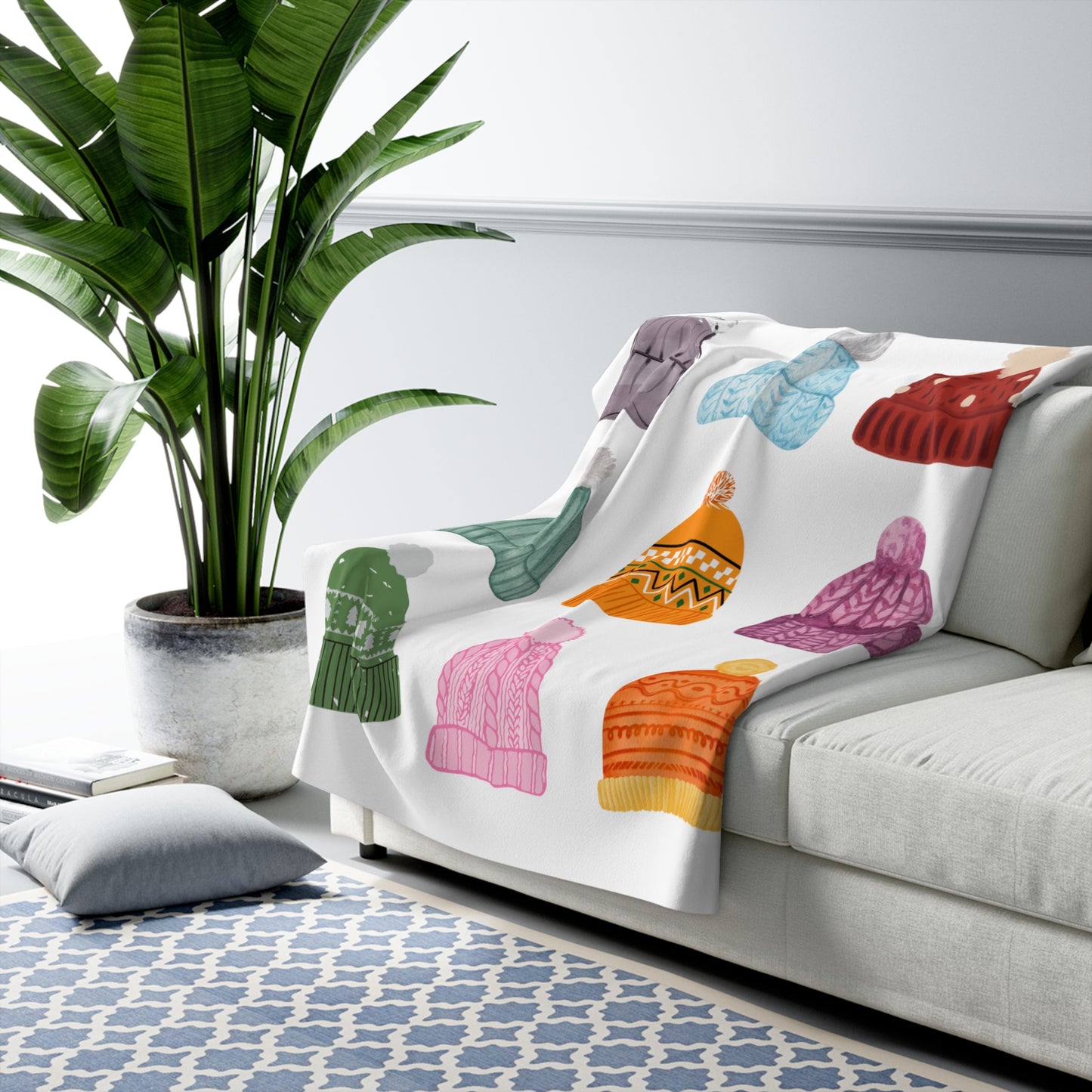 Warm Hats Sherpa Fleece Blanket