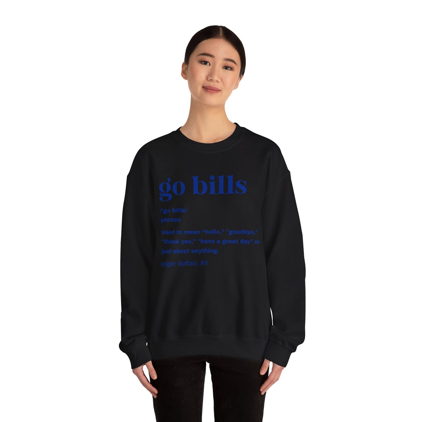 Go Bills Blue Unisex Heavy Blend™ Crewneck Sweatshirt