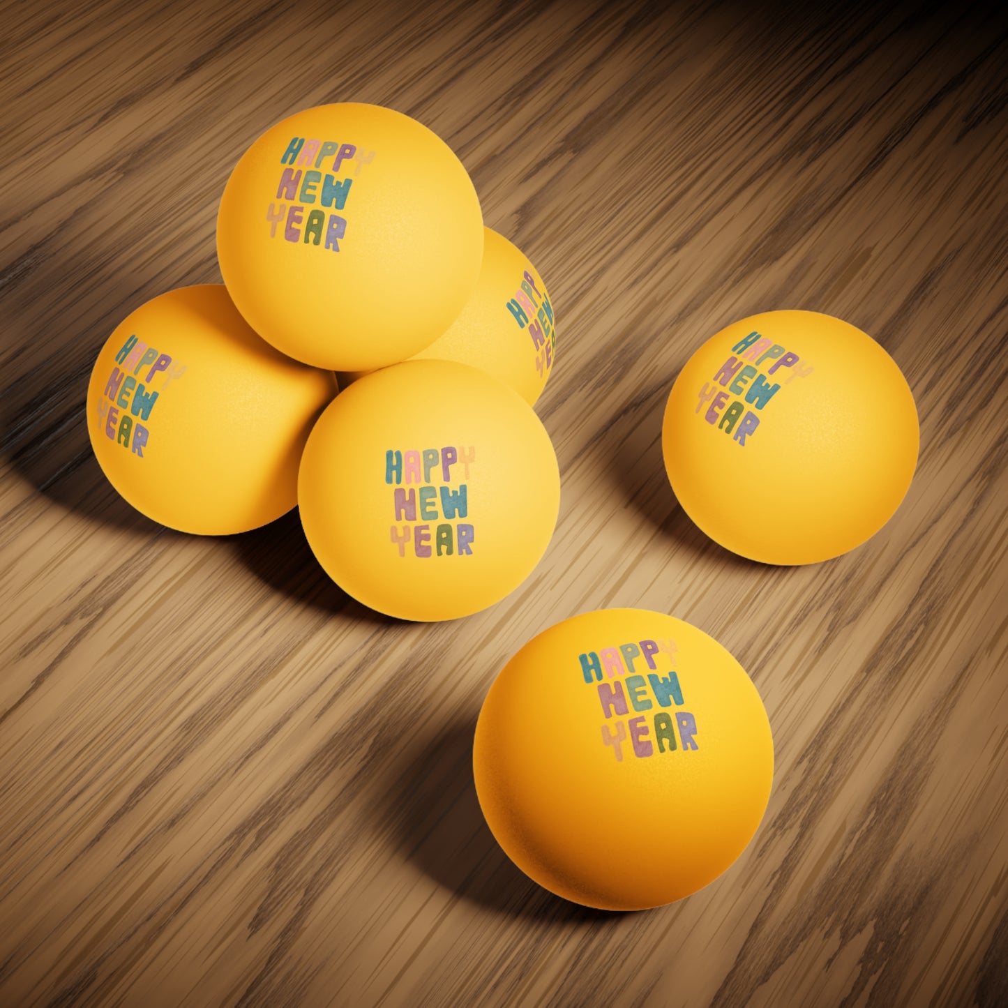 Happy New Year Beer Pong Balls, 6 pcs