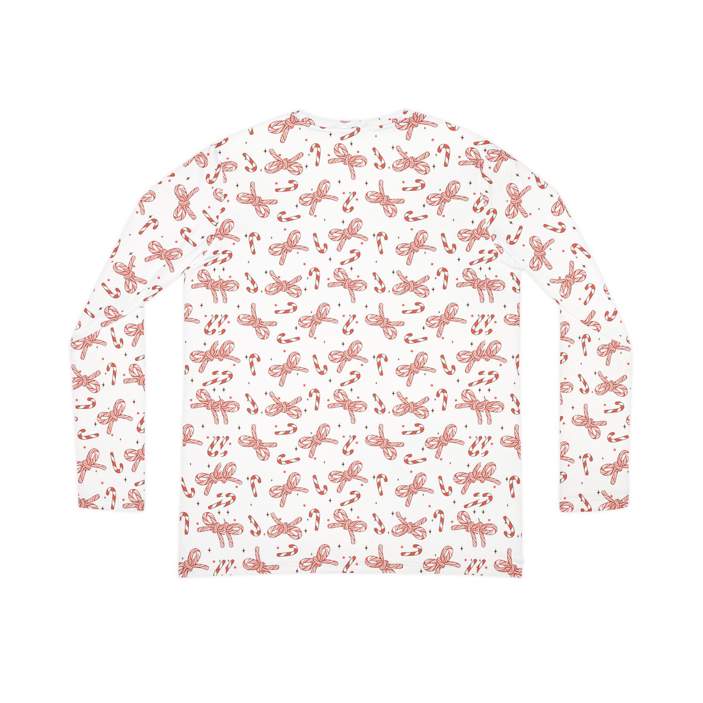 Candy Cane Ribbons Women's Long Sleeve V-neck Pajama Shirt