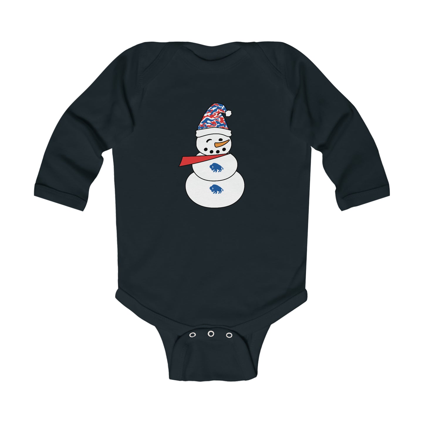 Buffalo Snowman Infant Long Sleeve Bodysuit