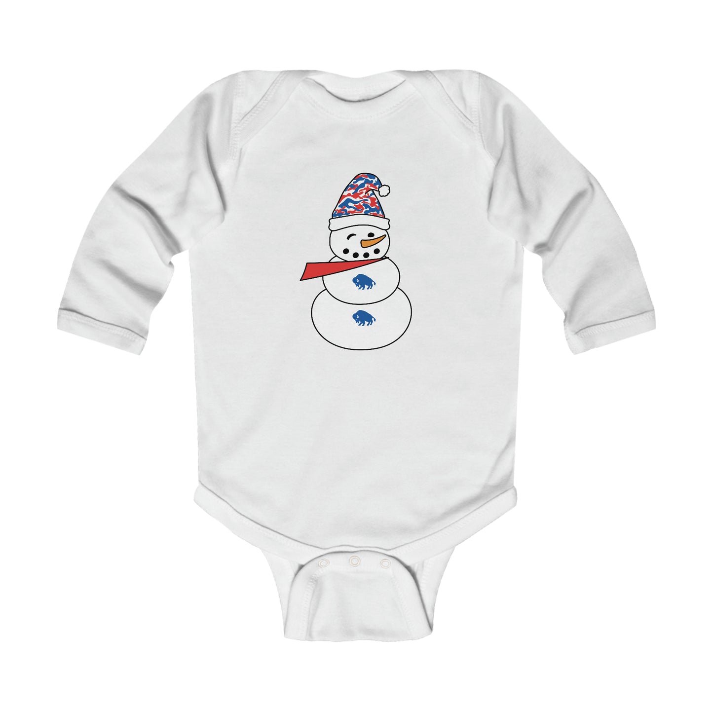 Buffalo Snowman Infant Long Sleeve Bodysuit