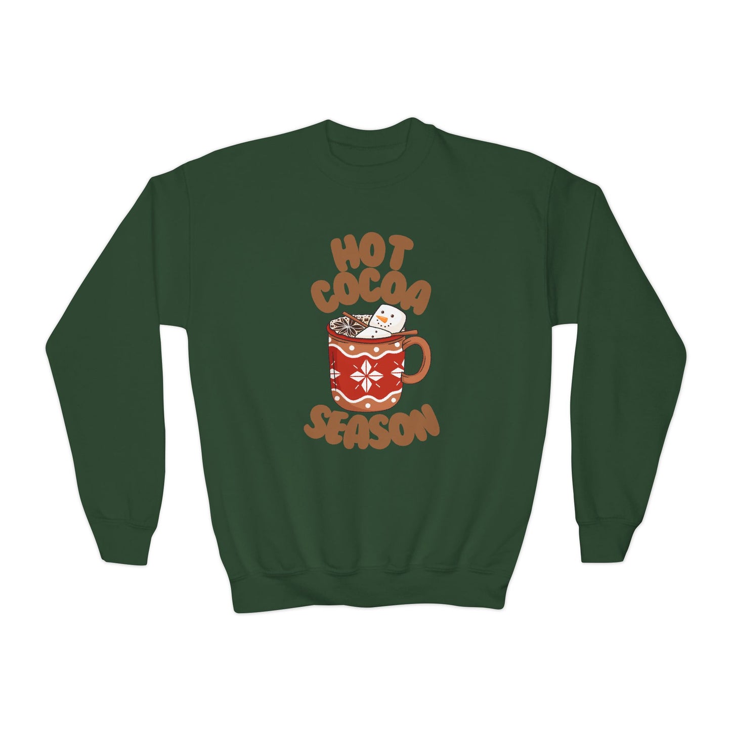 Hot Cocoa Season Youth Crewneck Sweatshirt