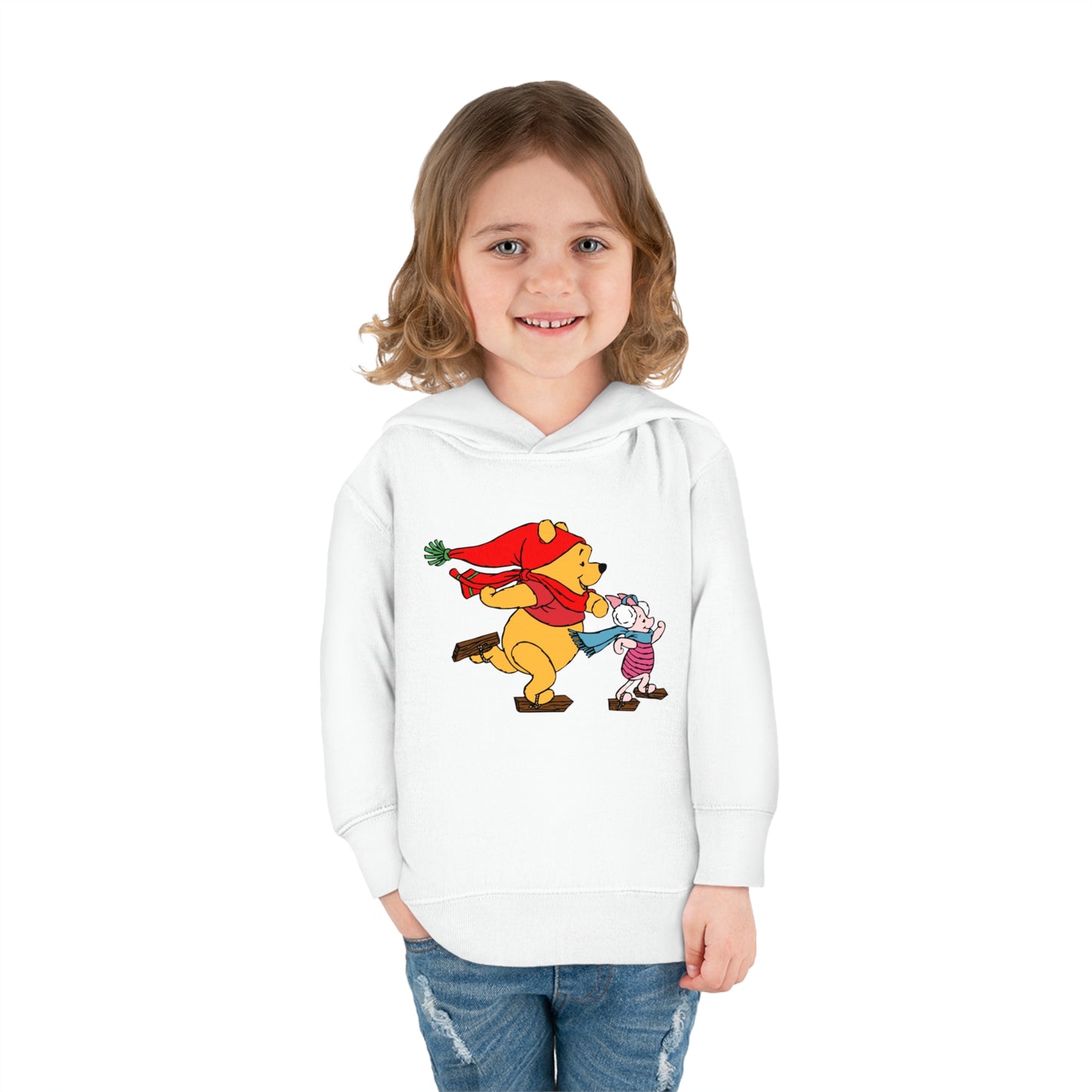 Winnie and Piglet Skating Toddler Pullover Fleece Hoodie