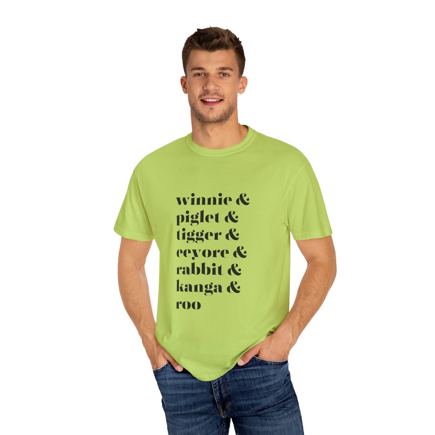 Winnie Piglet Tigger Unisex Garment-Dyed T-shirt