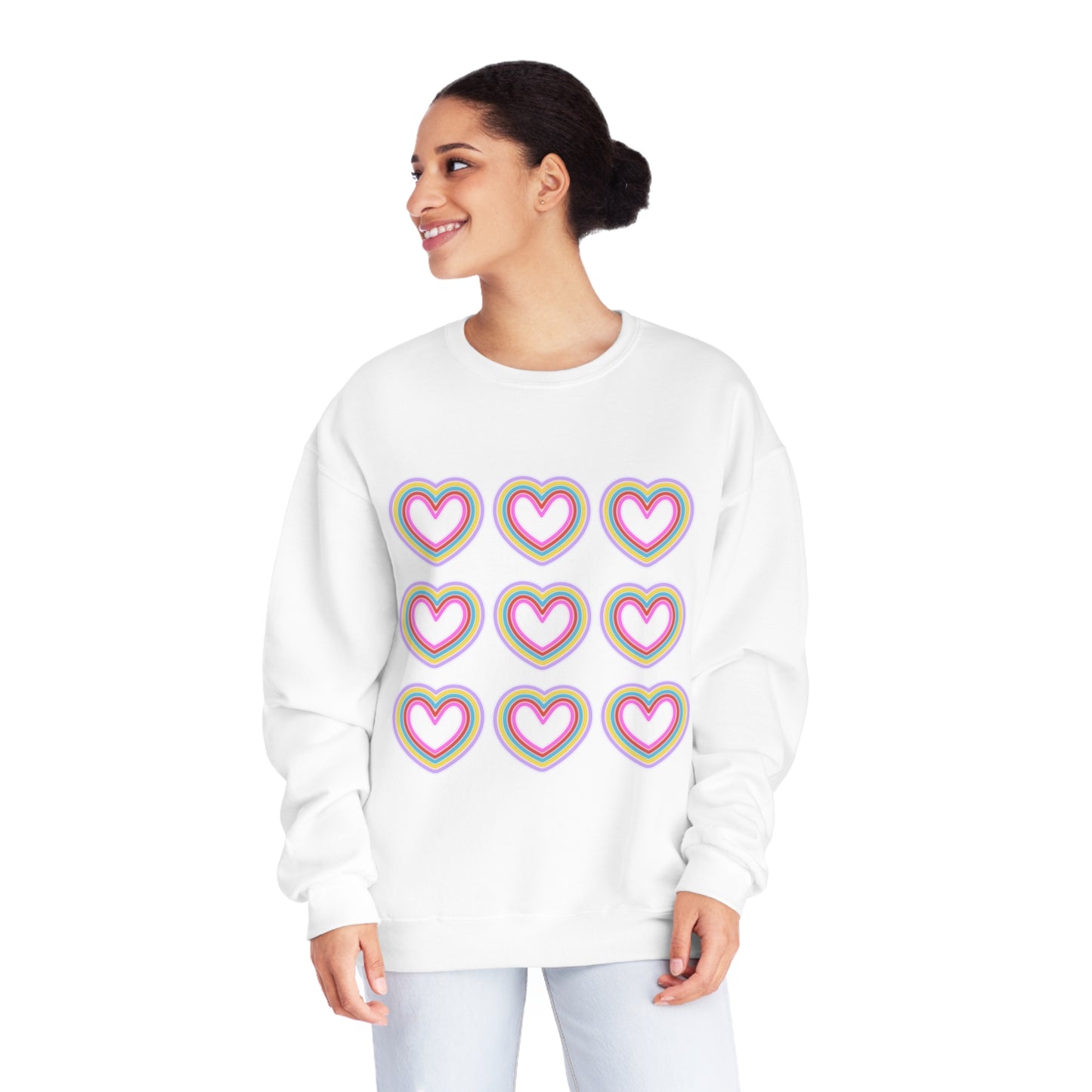 Neon Hearts Unisex NuBlend® Crewneck Sweatshirt