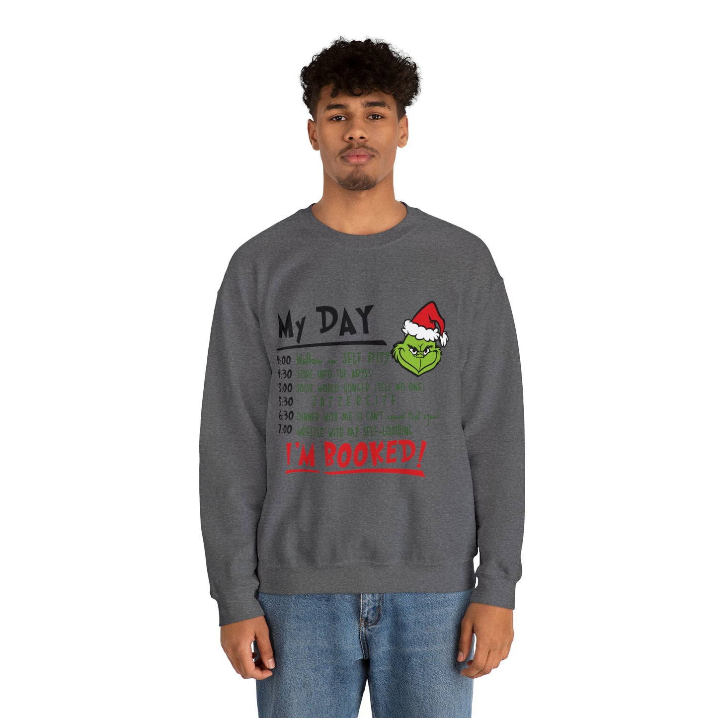 Grinch Schedule Unisex Heavy Blend™ Crewneck Sweatshirt
