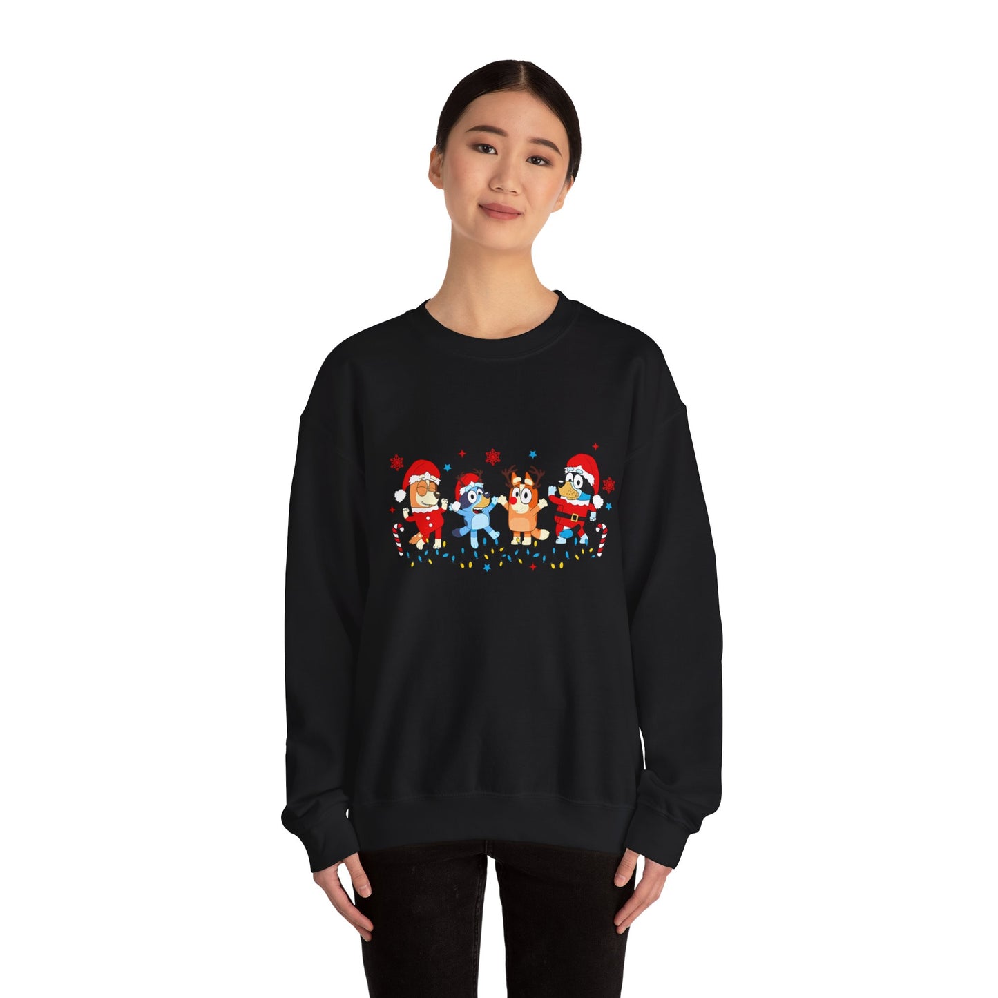 Heeler Family Dancing Christmas Unisex Heavy Blend™ Crewneck Sweatshirt