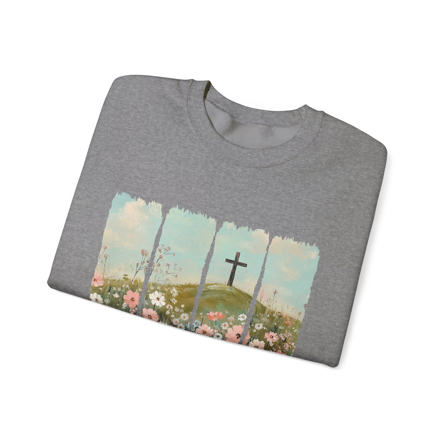 He Is Risen Crewneck Sweatshirt – Christian Inspirational Sweatshirt for Easter and Everyday Wear