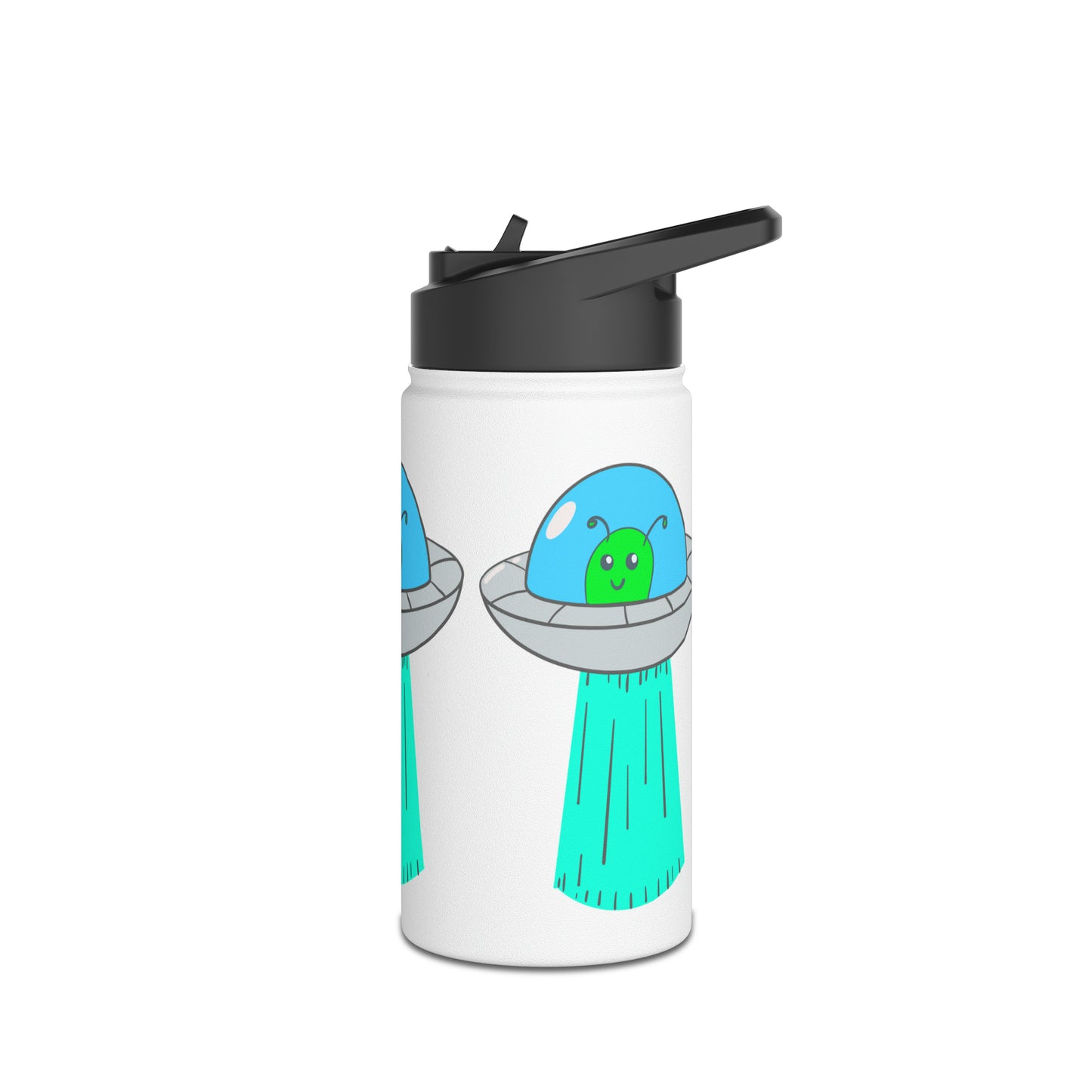 Alien Spaceships Stainless Steel Water Bottle, Standard Lid